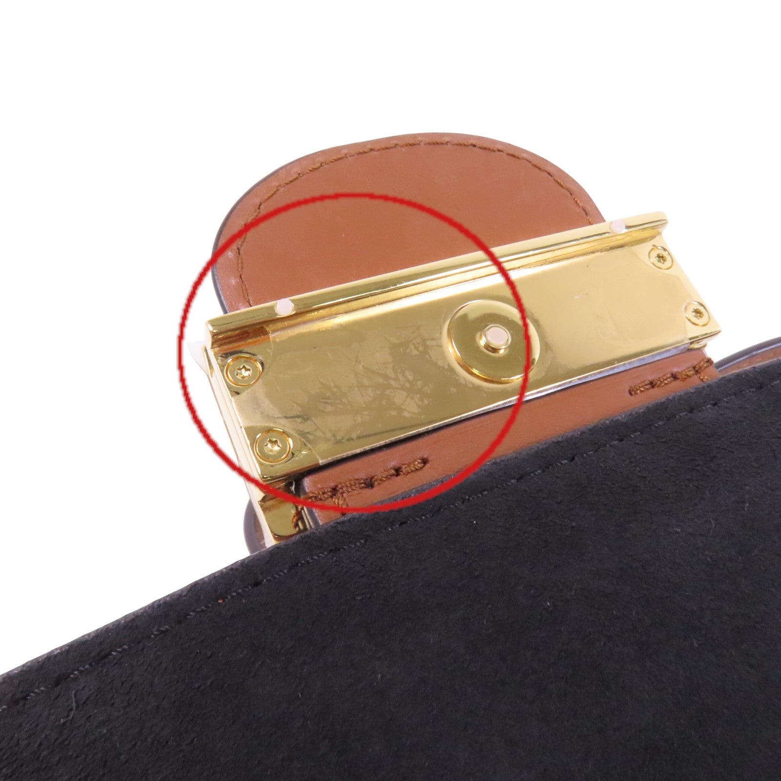 LOUIS VUITTON Monogram Reverse Mini Dauphine金扣肩背袋