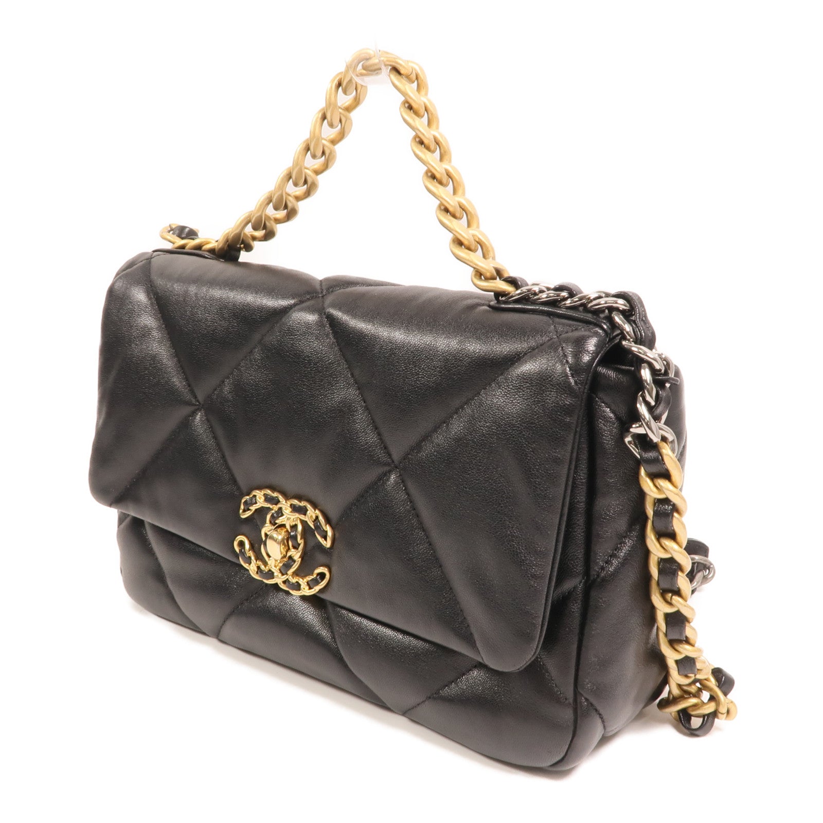 CHANEL 羊皮皮革C19 Small手挽肩背兩用袋