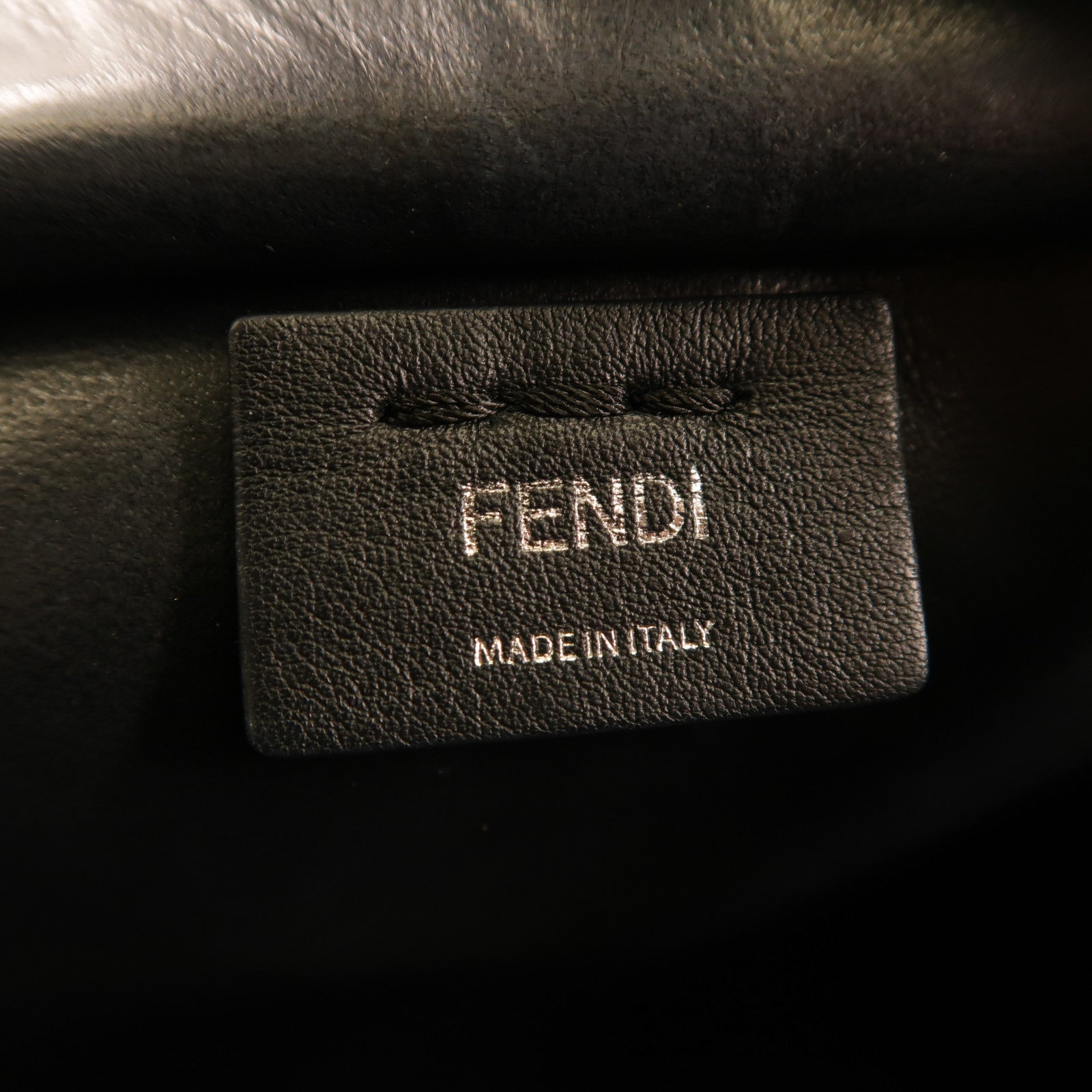 FENDI 牛皮皮革2 Jours銀扣手挽肩背兩用袋灰色