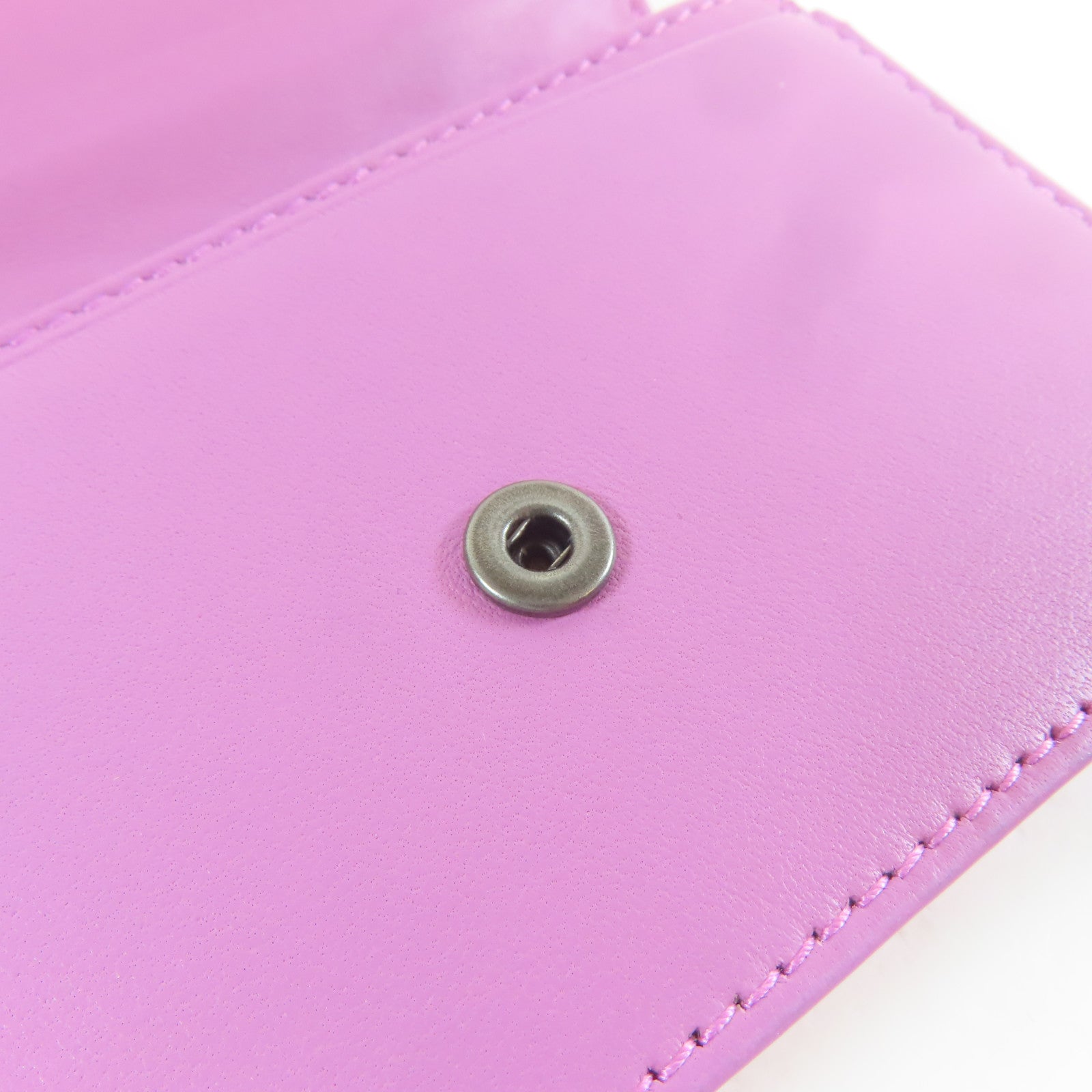 BOTTEGA VENETA 牛皮皮革Card Case黑扣卡片套粉紫色