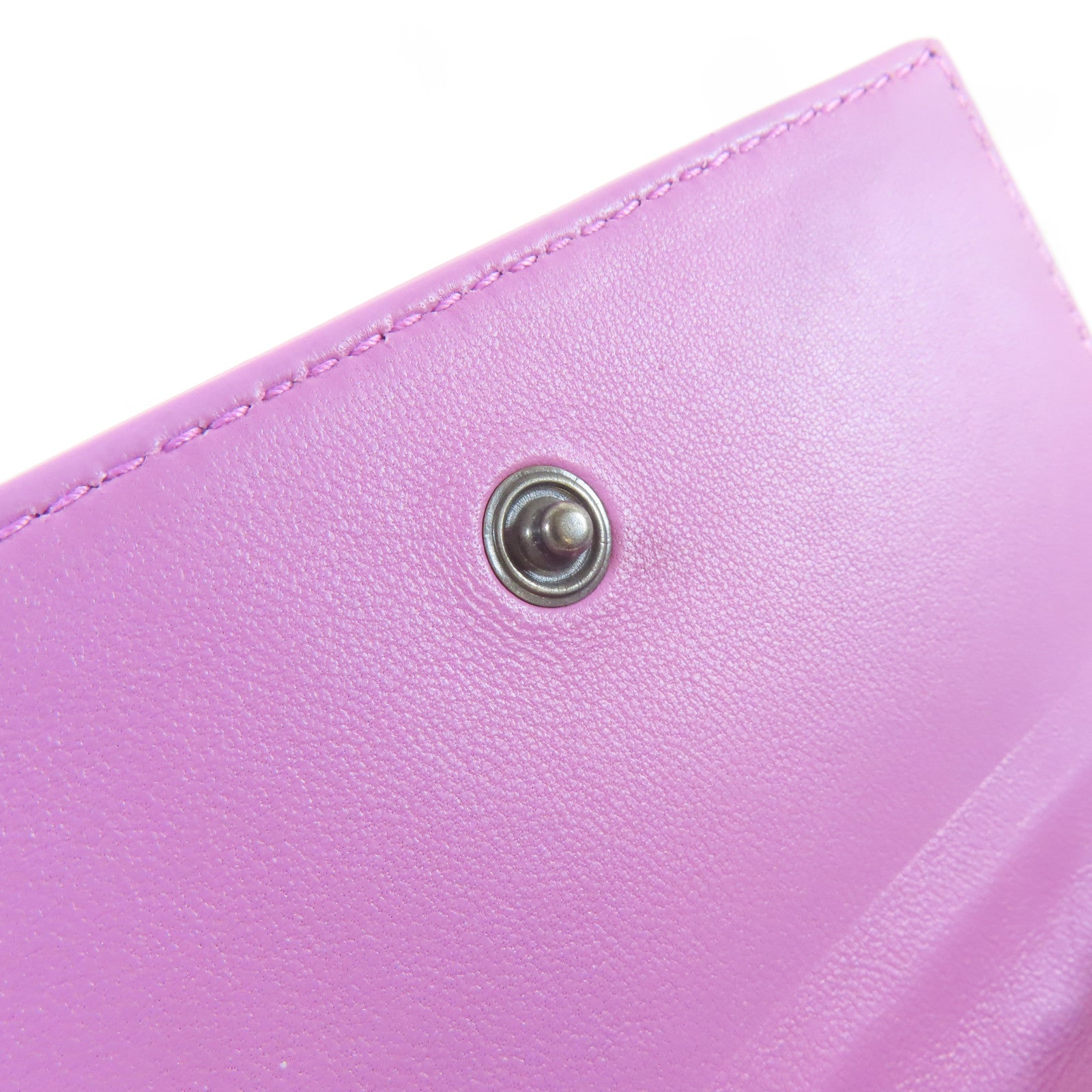 BOTTEGA VENETA 牛皮皮革Card Case黑扣卡片套粉紫色