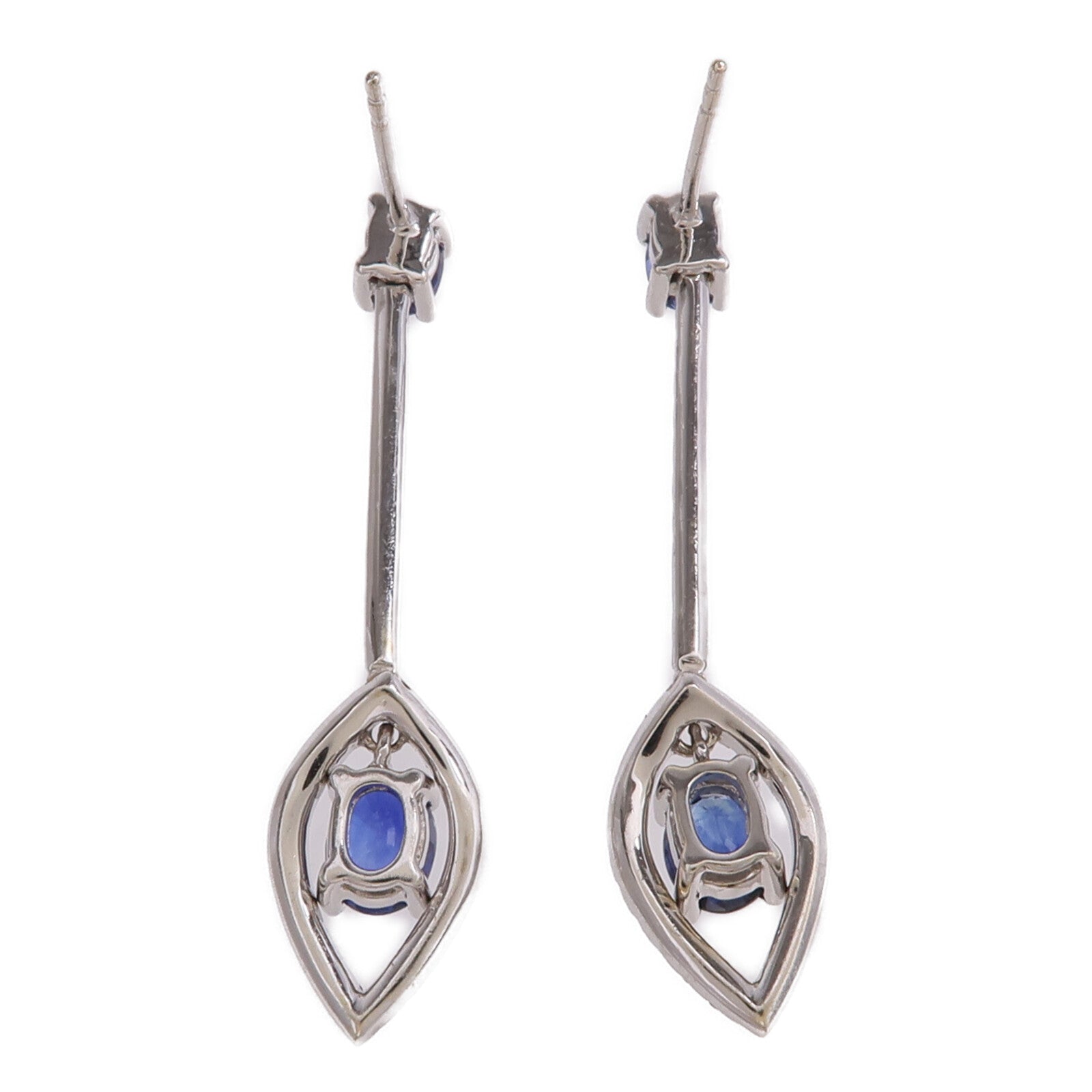 JEWELRY 18K白金Earrings藍寶石/鑽石耳環