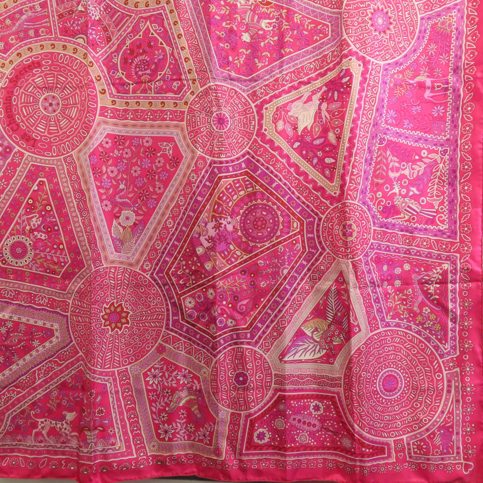 HERMES Scarf Scarves Silk Pink