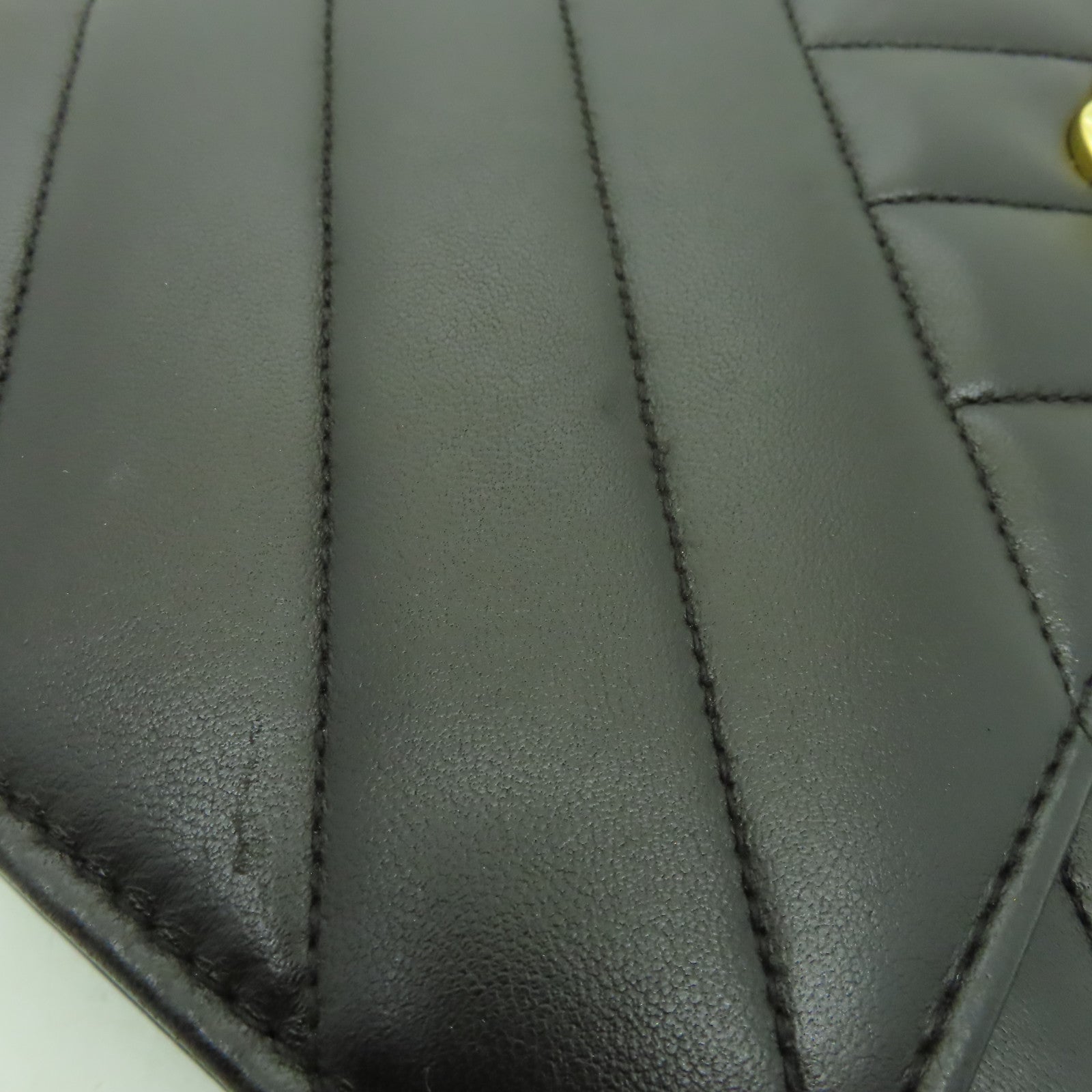 CHANEL 羊皮皮革Chain Shoulder Bag金扣鏈帶肩背袋啡色