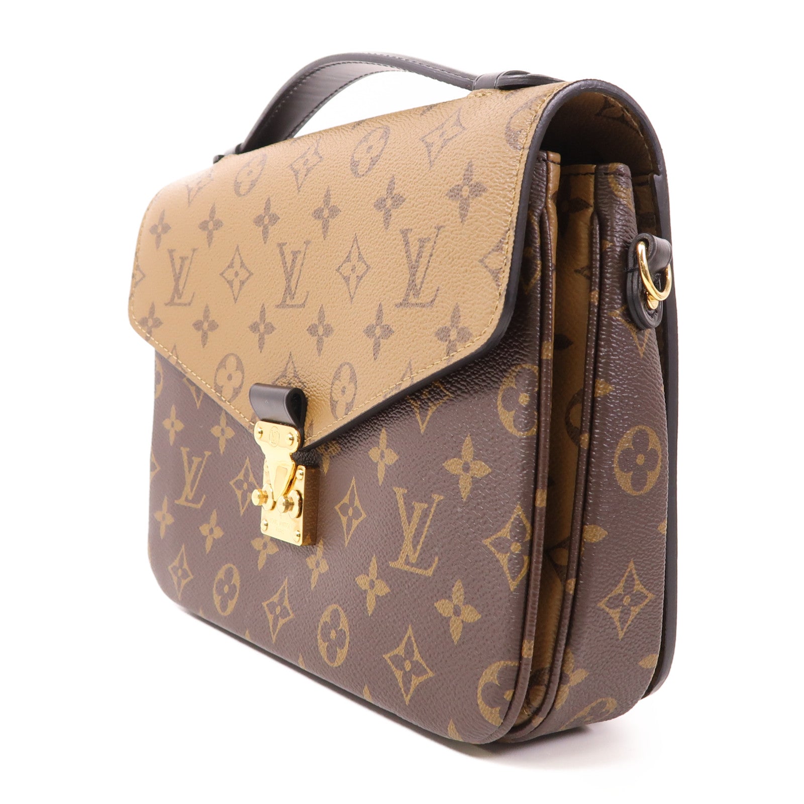 LOUIS VUITTON Monogram Reverse Pochette Metis金扣手挽肩背兩用袋
