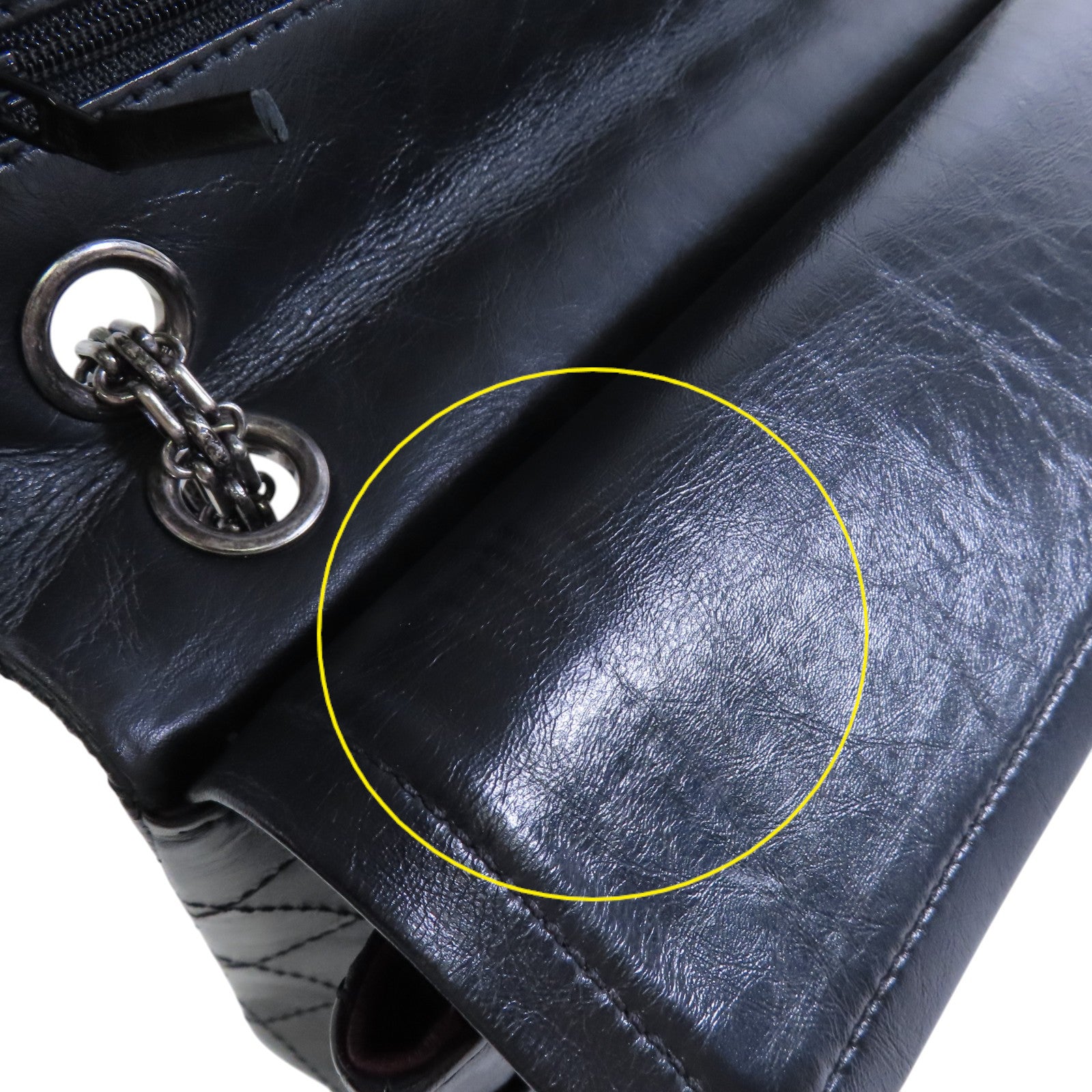 CHANEL 牛皮皮革2.55銀扣鏈帶肩背袋