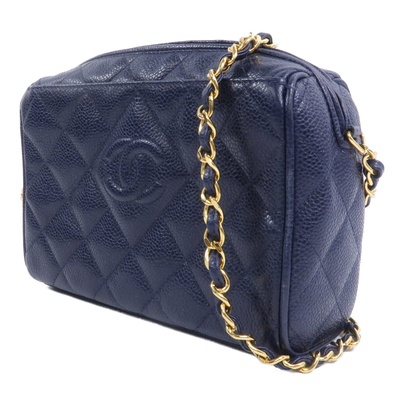 CHANEL 牛皮皮革Vintage Camera Bag鏈帶肩背袋
