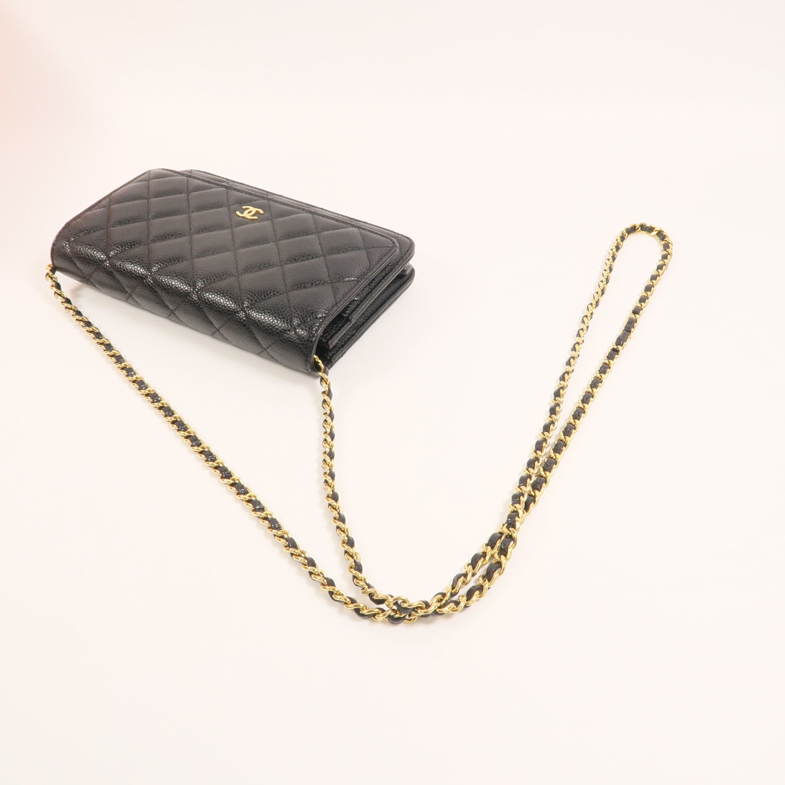 CHANEL 牛皮皮革WOC Wallet On Chain鏈帶肩背袋