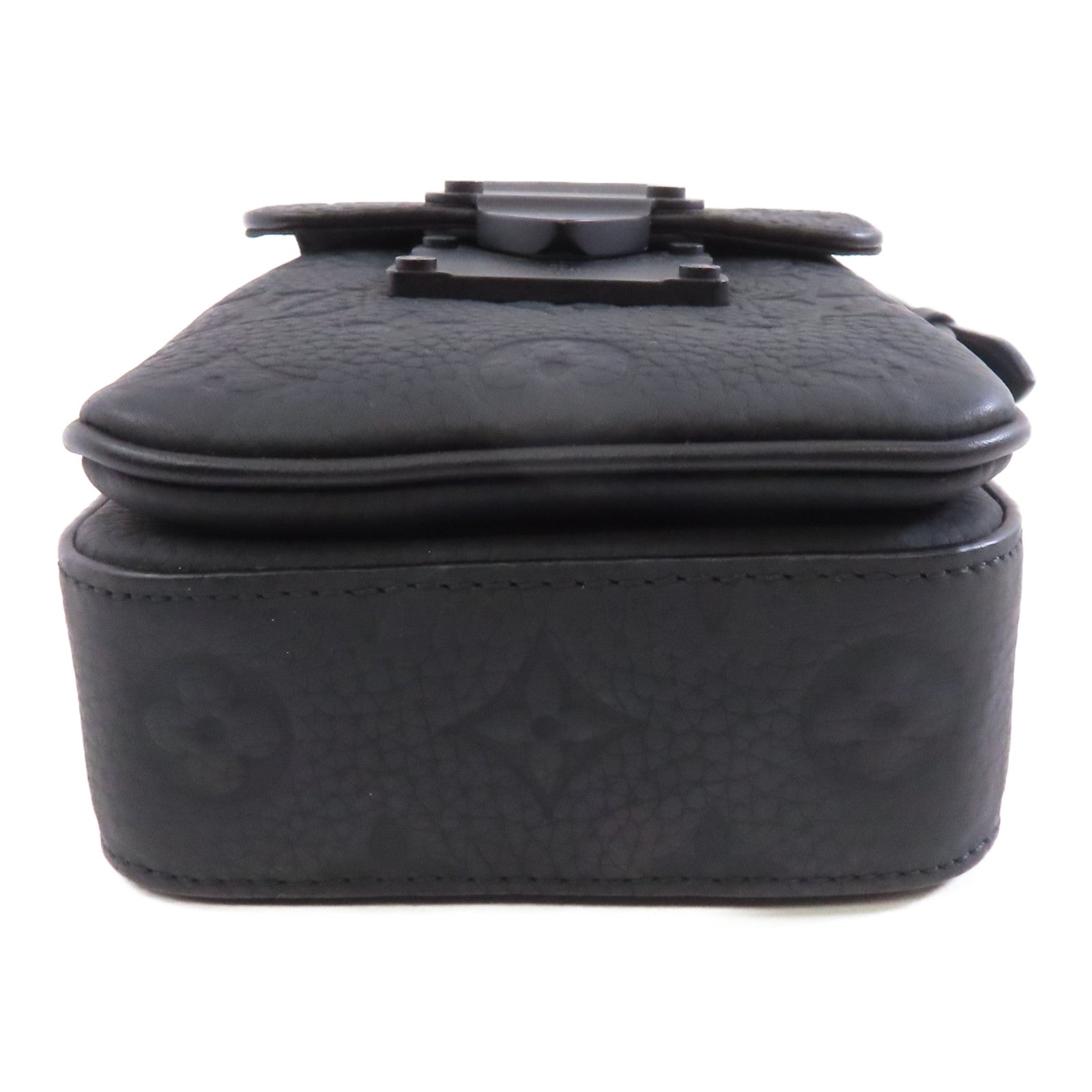 LOUIS VUITTON Monogram Taurillon S Lock Sling Bag肩背袋黑色