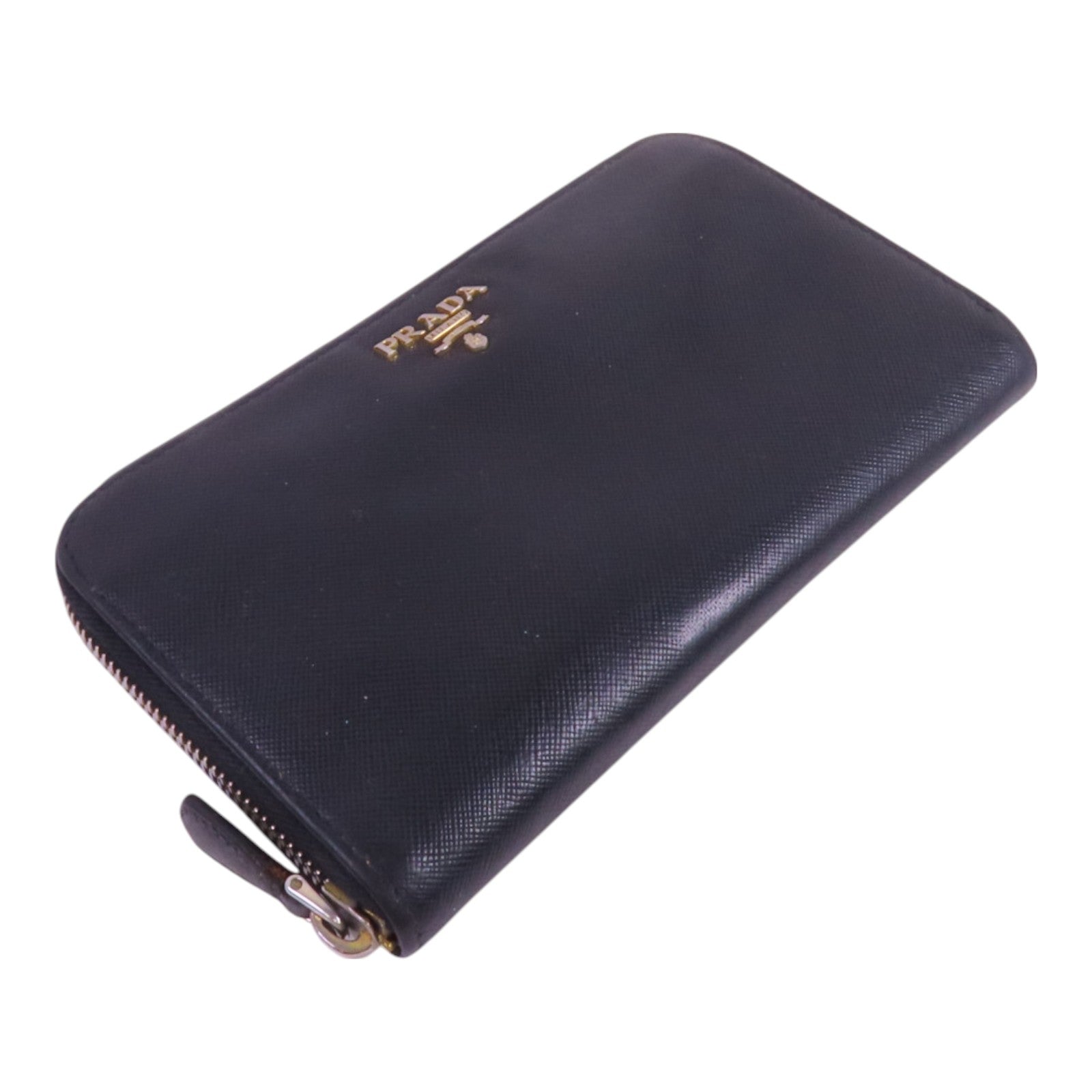 PRADA Saffiano皮革Zipper Long Wallet金扣拉鏈長錢包