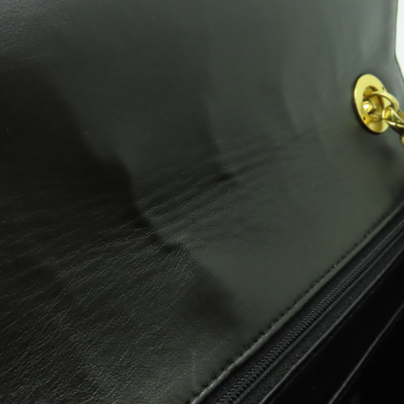 CHANEL 羊皮皮革Chain Shoulder Bag金扣鏈帶肩背袋啡色