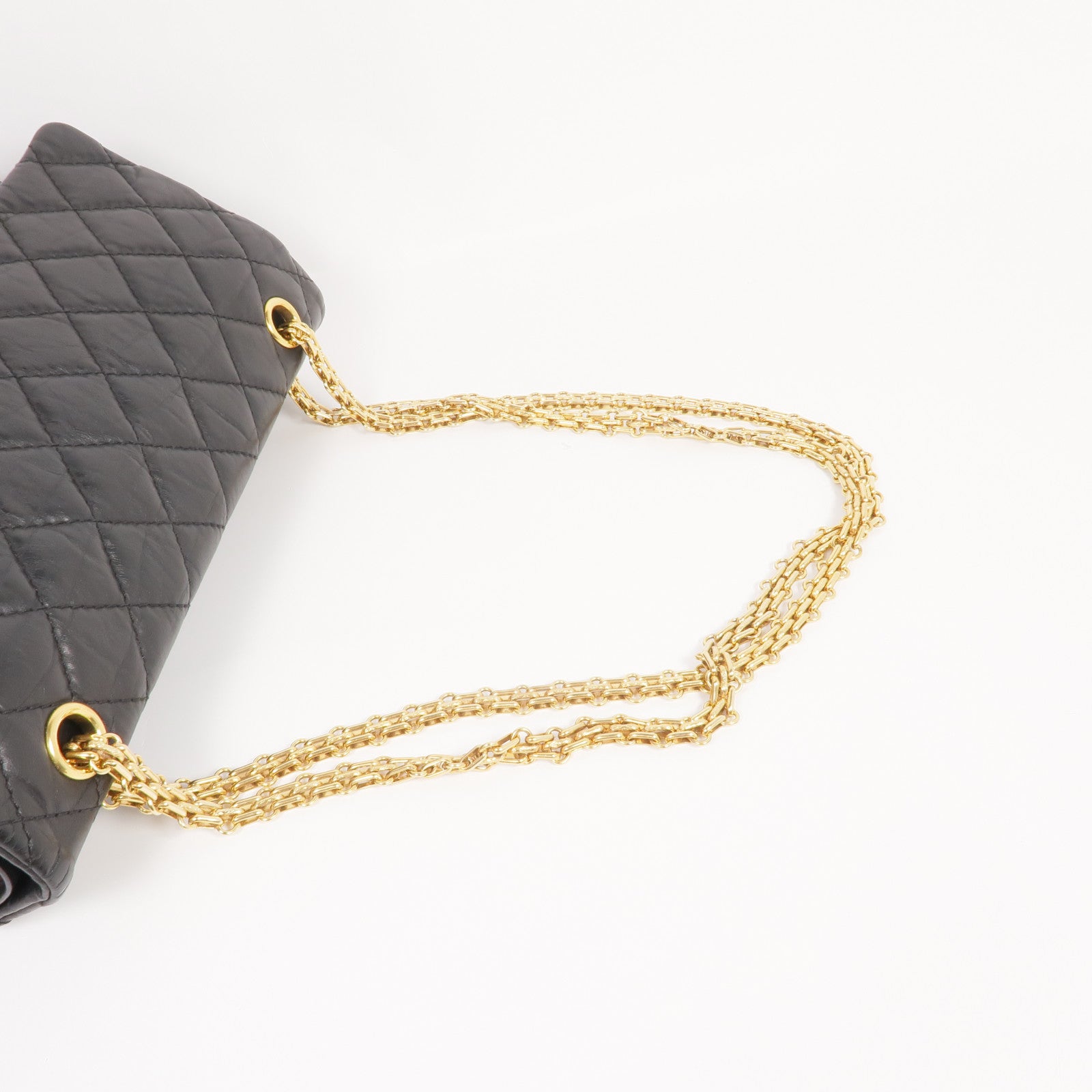 CHANEL 牛皮皮革2.55 Medium金扣鏈帶肩背袋