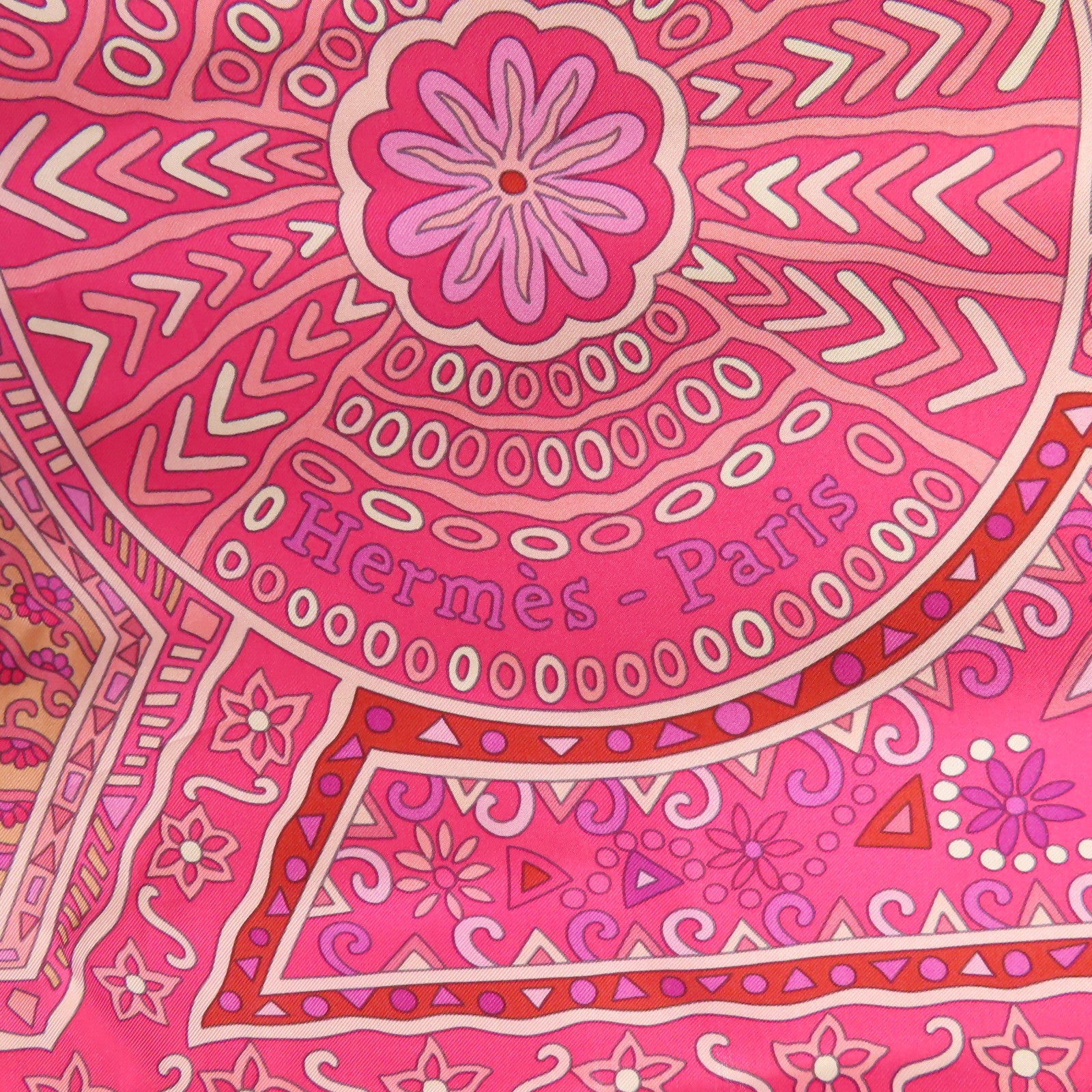 HERMES Scarf Scarves Silk Pink