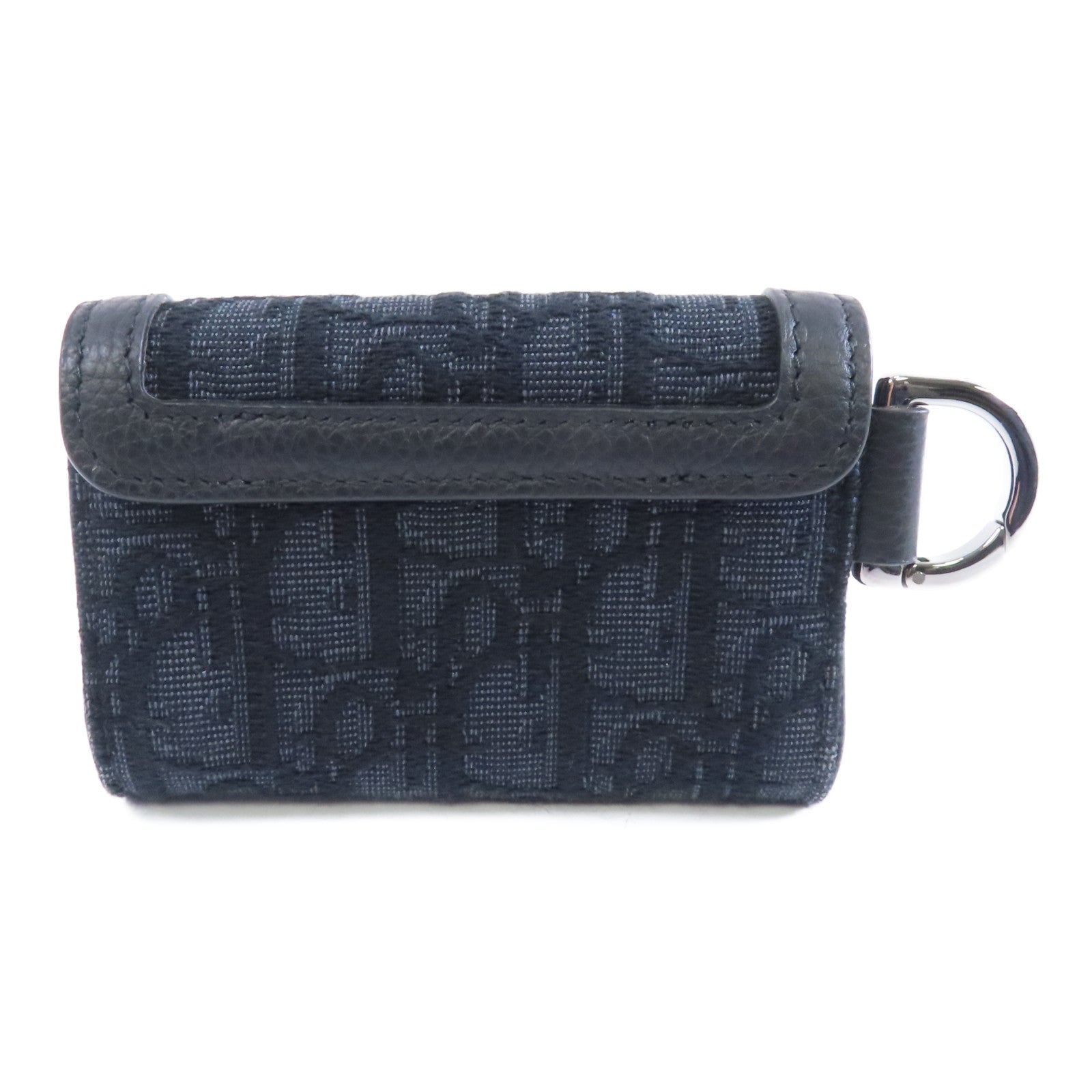 Dior 帆布Card Case銀扣卡片套深藍色