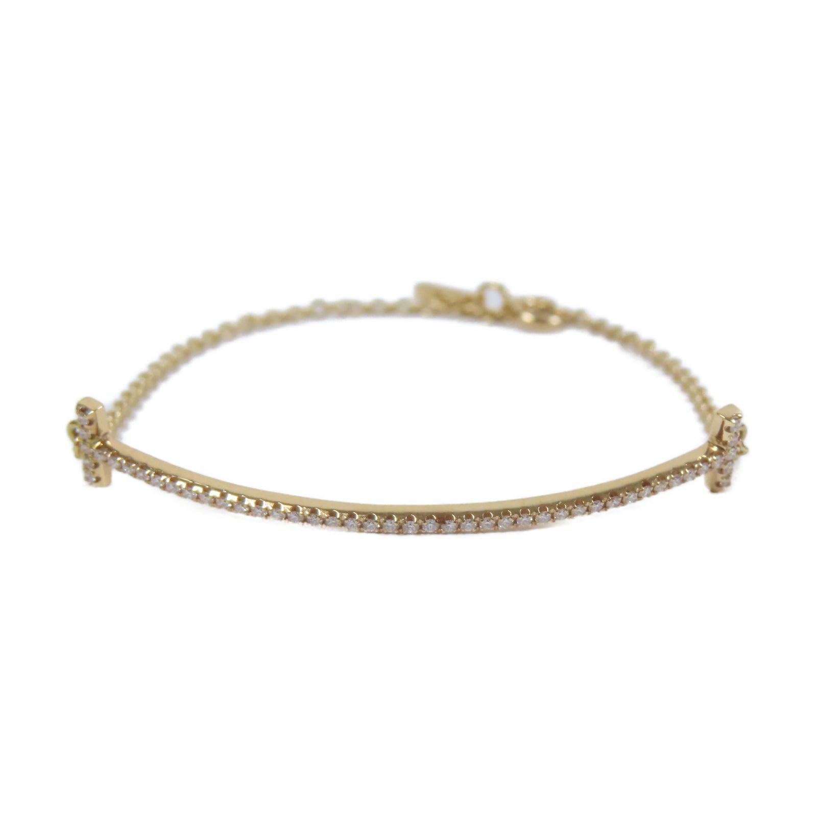 TIFFANY＆CO 【激減優惠】18K玫瑰金/鑽石T Smile Diamond Bracelet手鏈