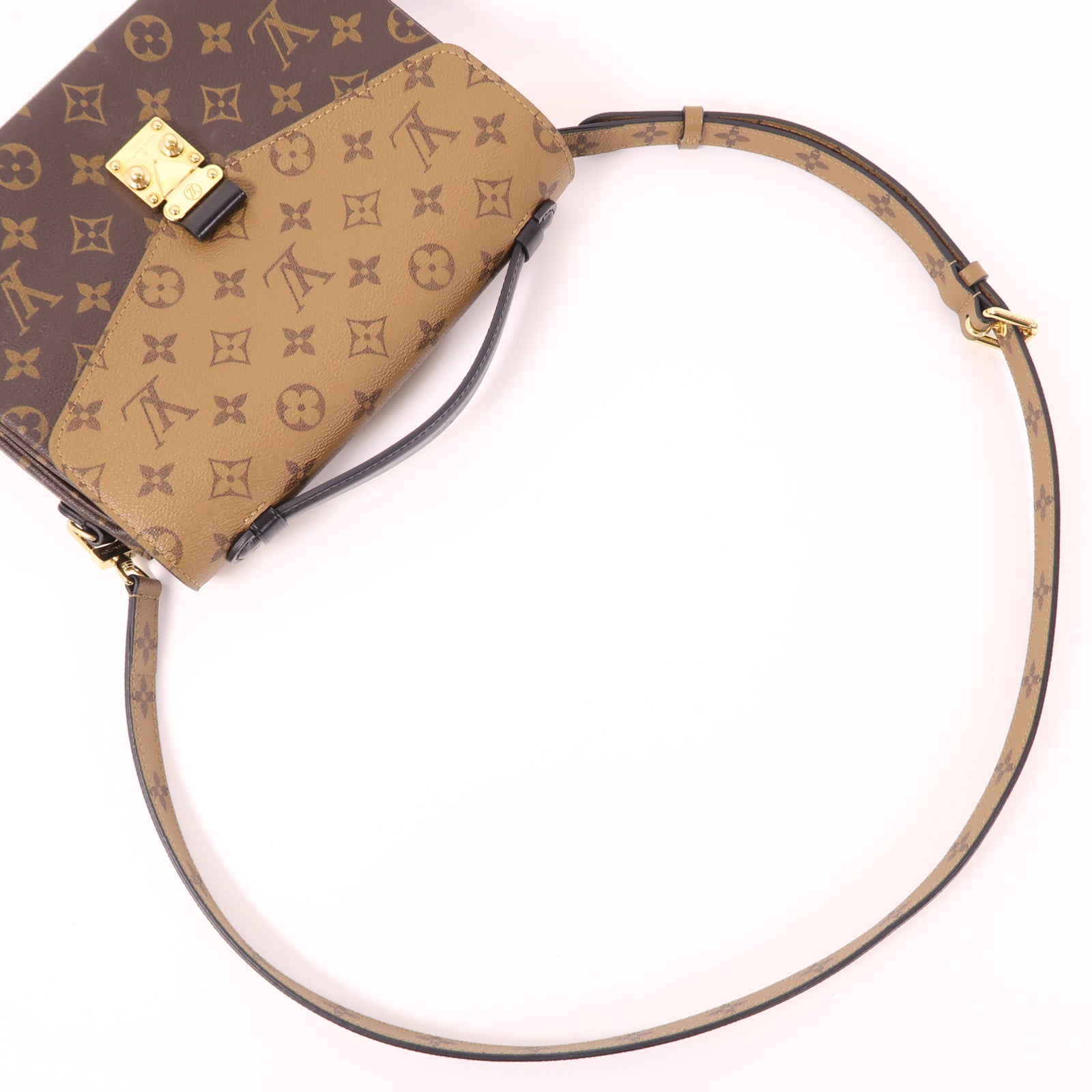 LOUIS VUITTON Monogram Reverse Pochette Metis金扣手挽肩背兩用袋