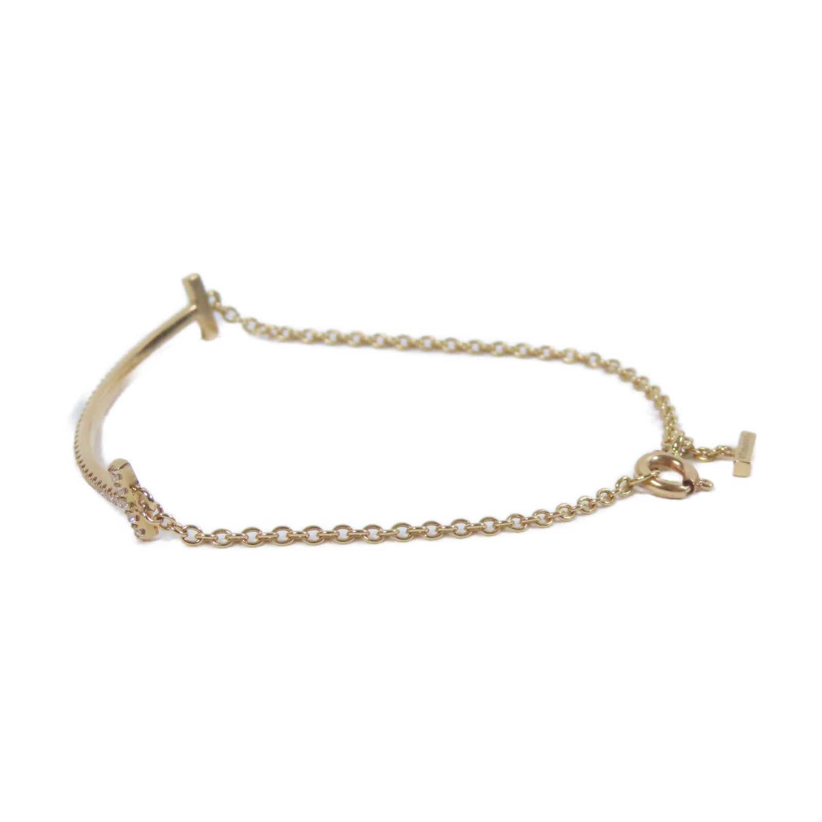 TIFFANY＆CO 【激減優惠】18K玫瑰金/鑽石T Smile Diamond Bracelet手鏈