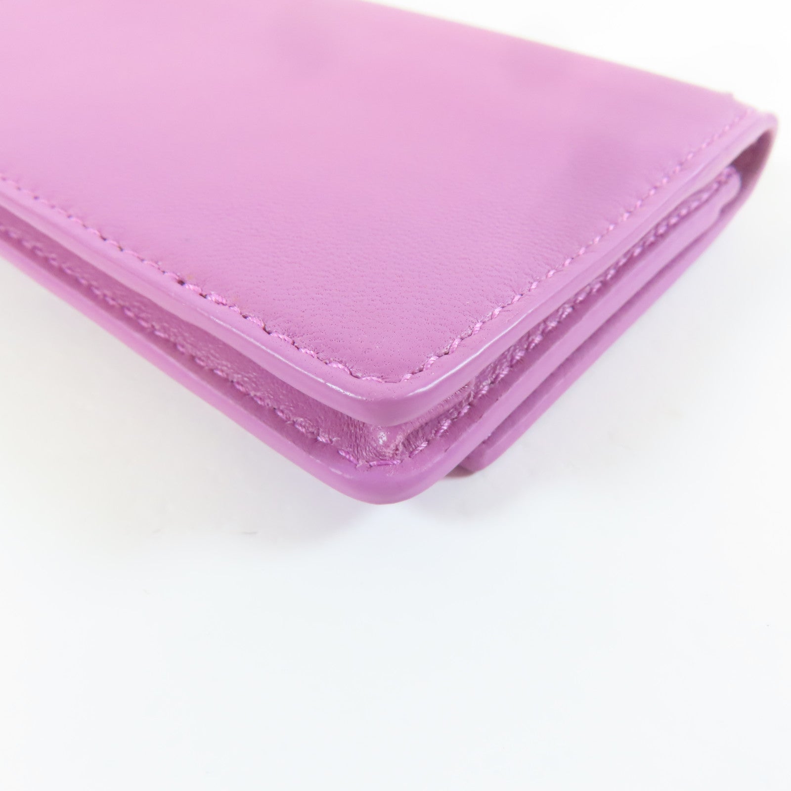 BOTTEGA VENETA 牛皮皮革Card Case黑扣卡片套粉紫色