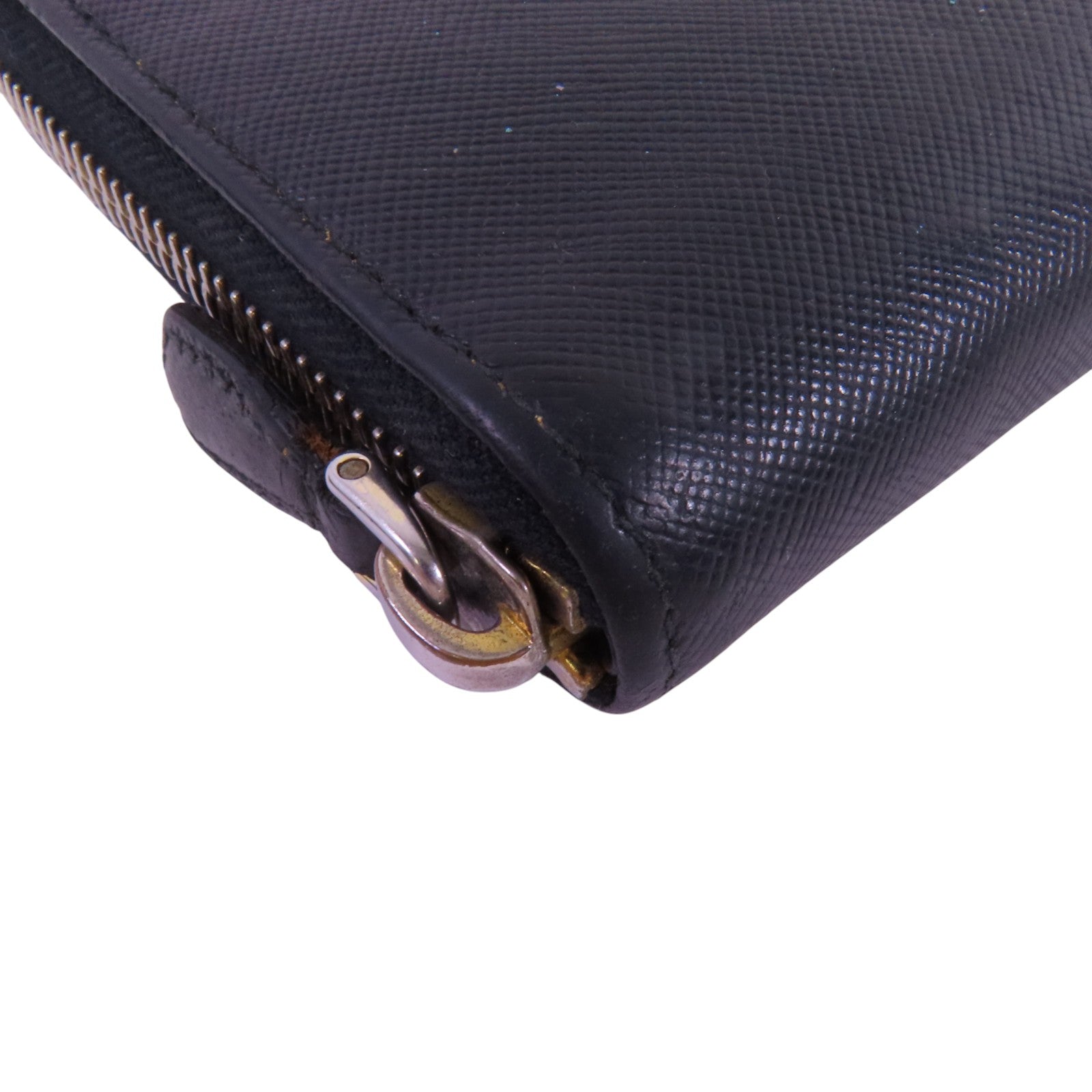 PRADA Saffiano皮革Zipper Long Wallet金扣拉鏈長錢包