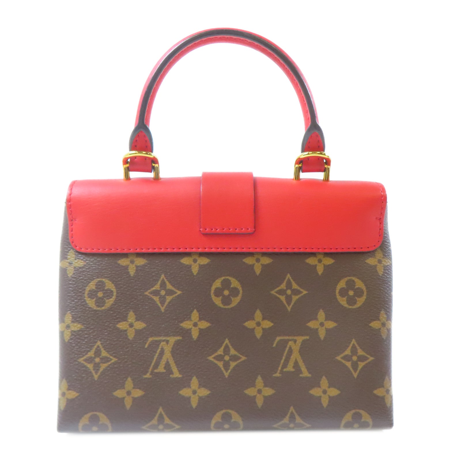 LOUIS VUITTON 【激減優惠】Monogram Locky BB金扣手挽肩背兩用袋啡色/紅色