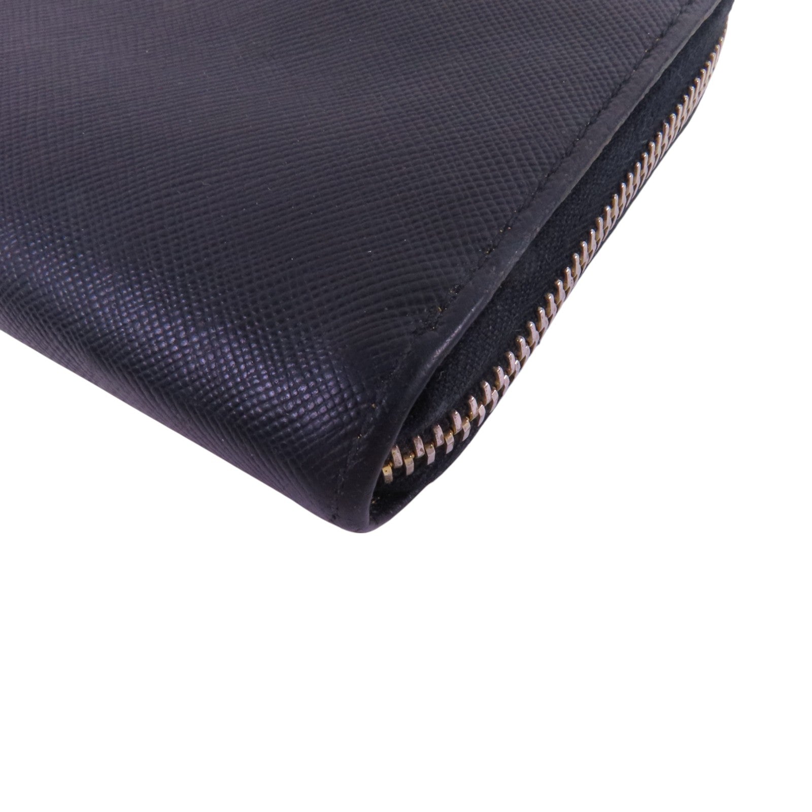 PRADA Saffiano皮革Zipper Long Wallet金扣拉鏈長錢包
