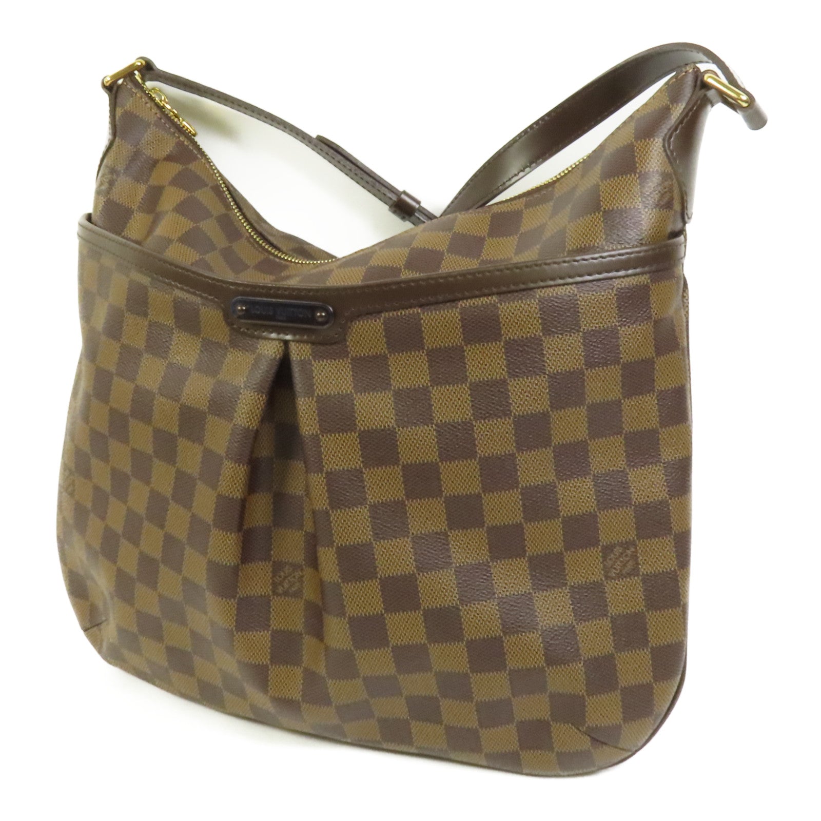 LOUIS VUITTON Damier Bloomsbury PM金扣肩背袋棕色