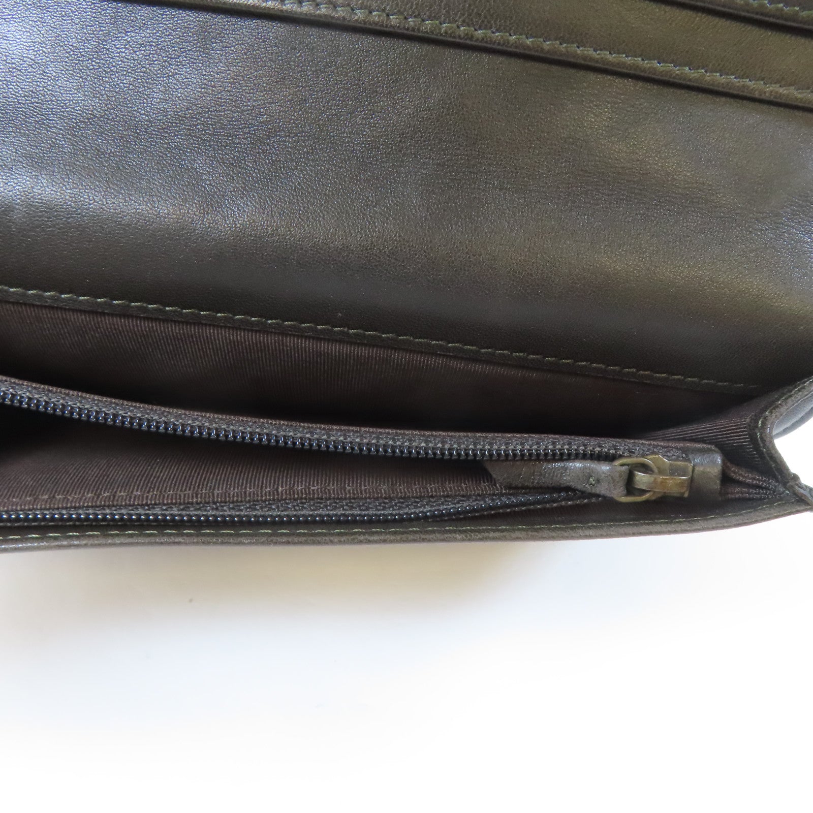 CHANEL 菱格羊皮皮革2.55 Long Bifold Wallet金扣長錢包啡色