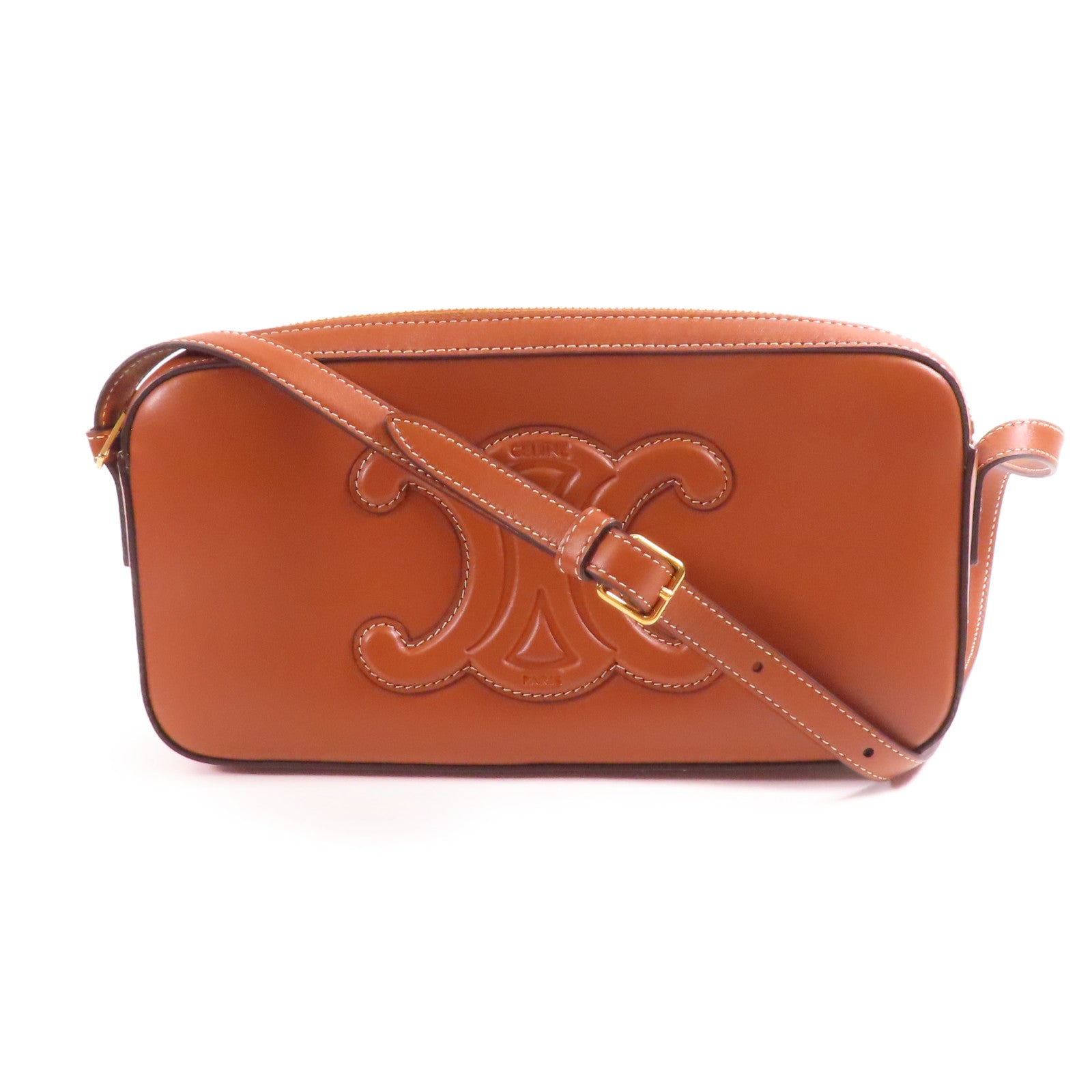CELINE 牛皮皮革Cuir Triomphe金扣肩背袋