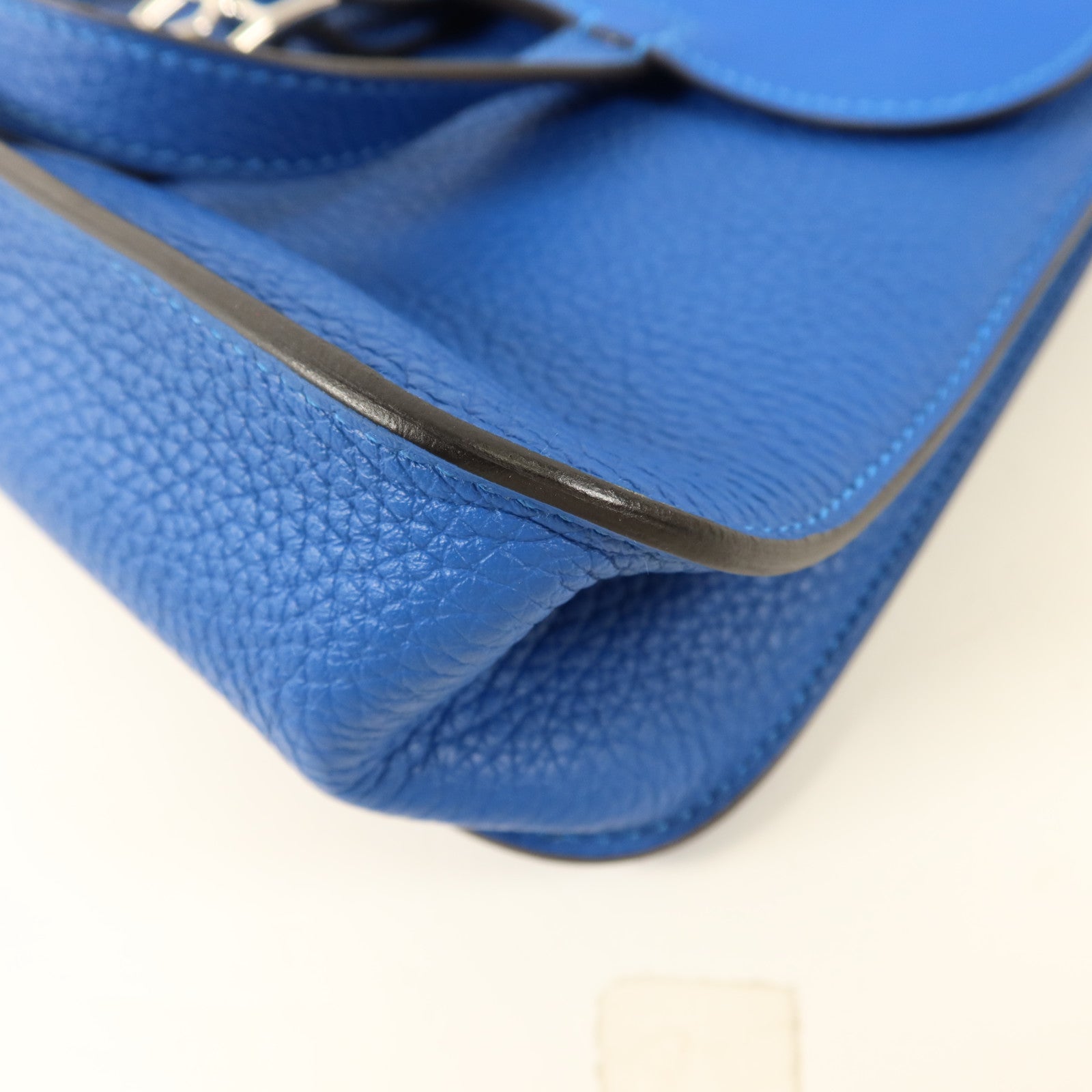 HERMES 【激減優惠】Clemence皮革Halzan 25銀扣手挽肩背兩用袋Mykonos