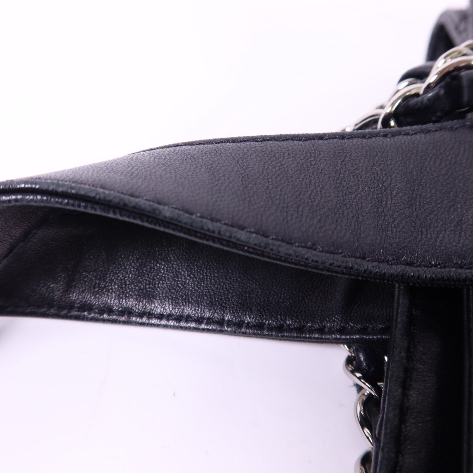 CHANEL 羊皮皮革2 Way Shoulder Bag銀扣手挽肩背兩用袋