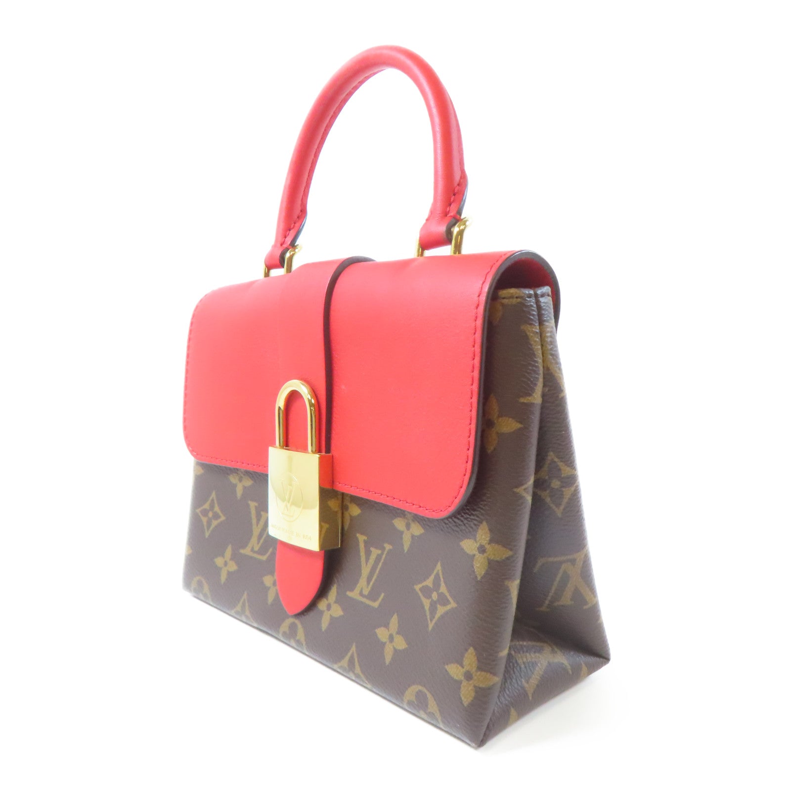 LOUIS VUITTON 【激減優惠】Monogram Locky BB金扣手挽肩背兩用袋啡色/紅色