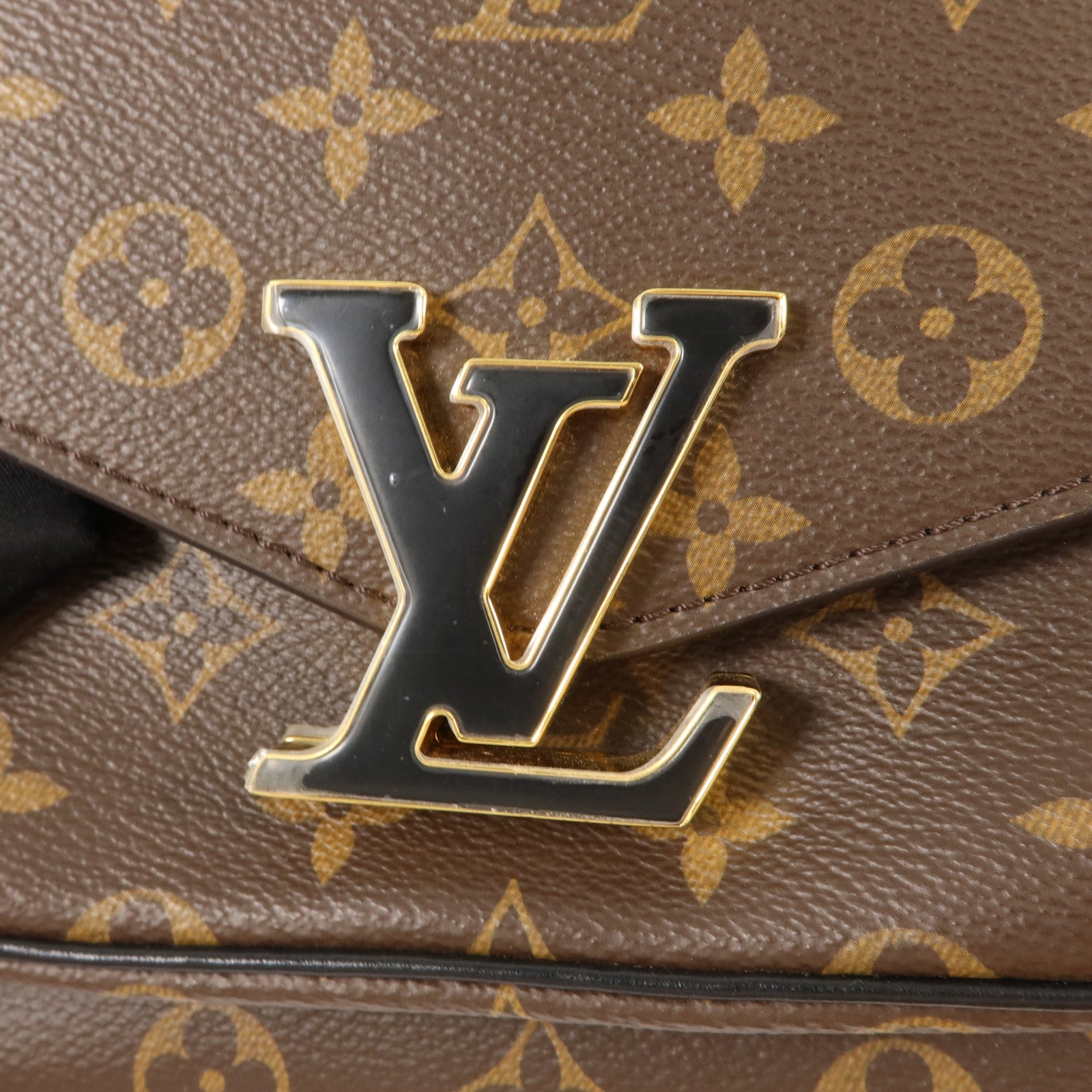 LOUIS VUITTON Monogram Passy金扣肩背袋棕色