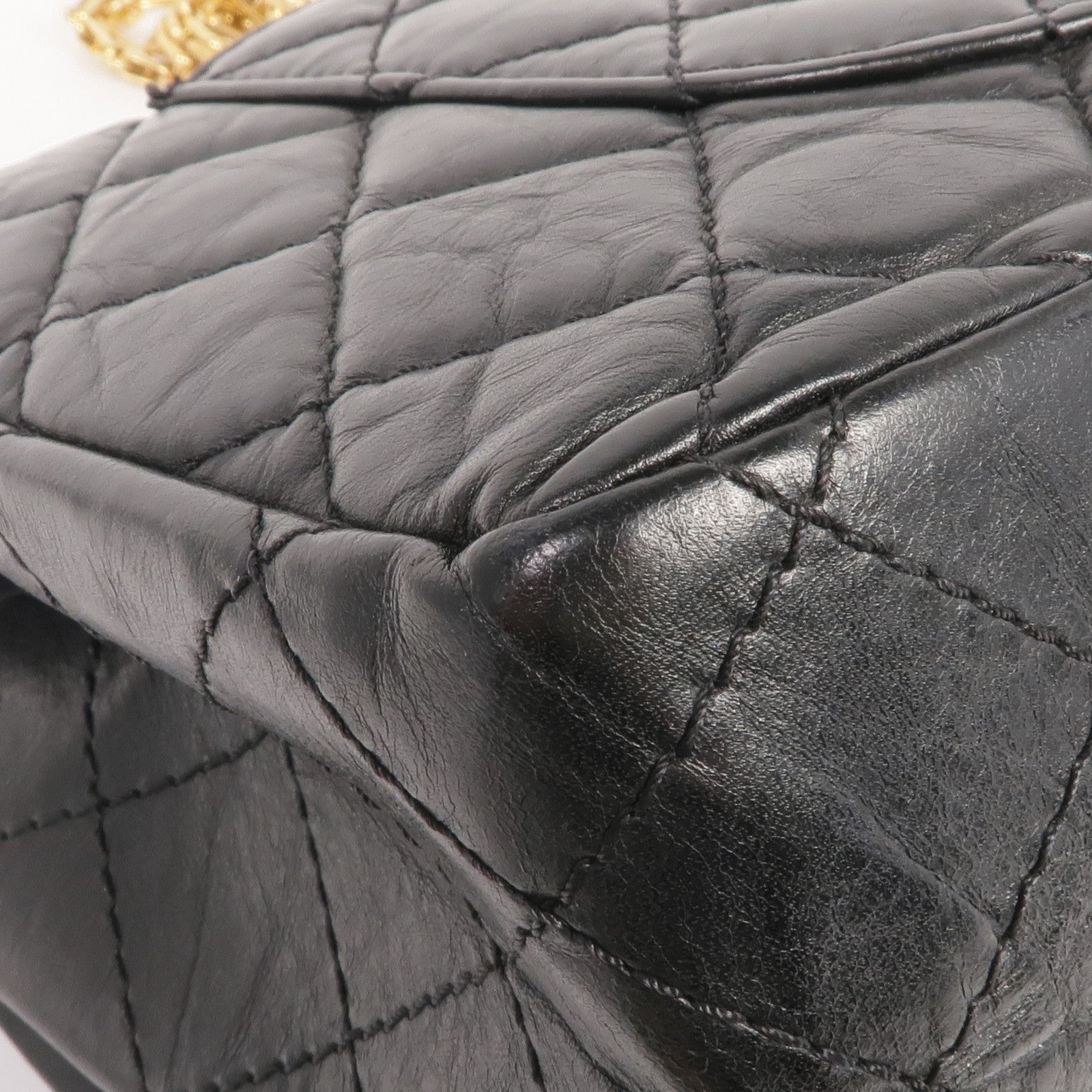 CHANEL 【激減優惠】牛皮皮革2.55 Medium金扣鏈帶肩背袋