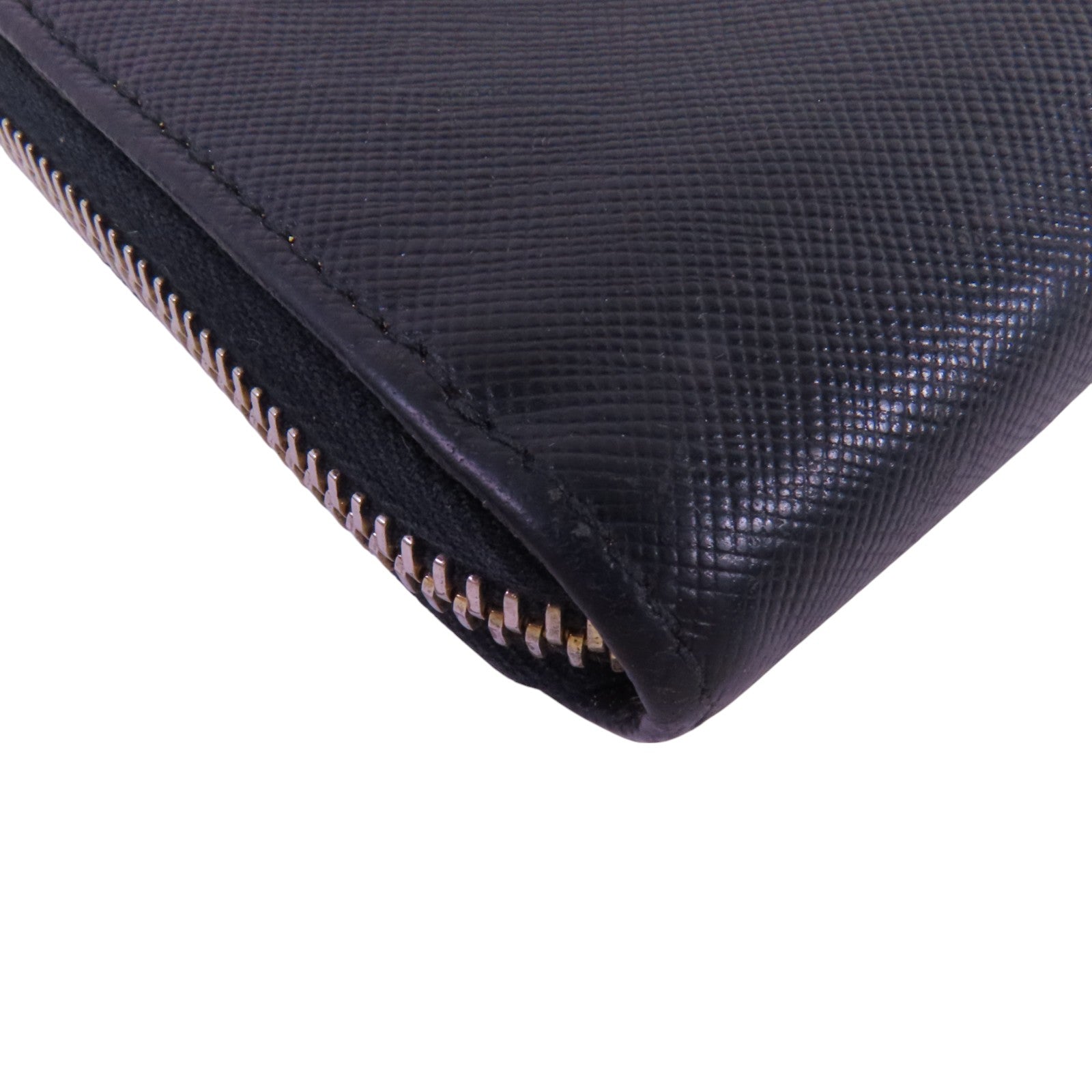 PRADA Saffiano皮革Zipper Long Wallet金扣拉鏈長錢包