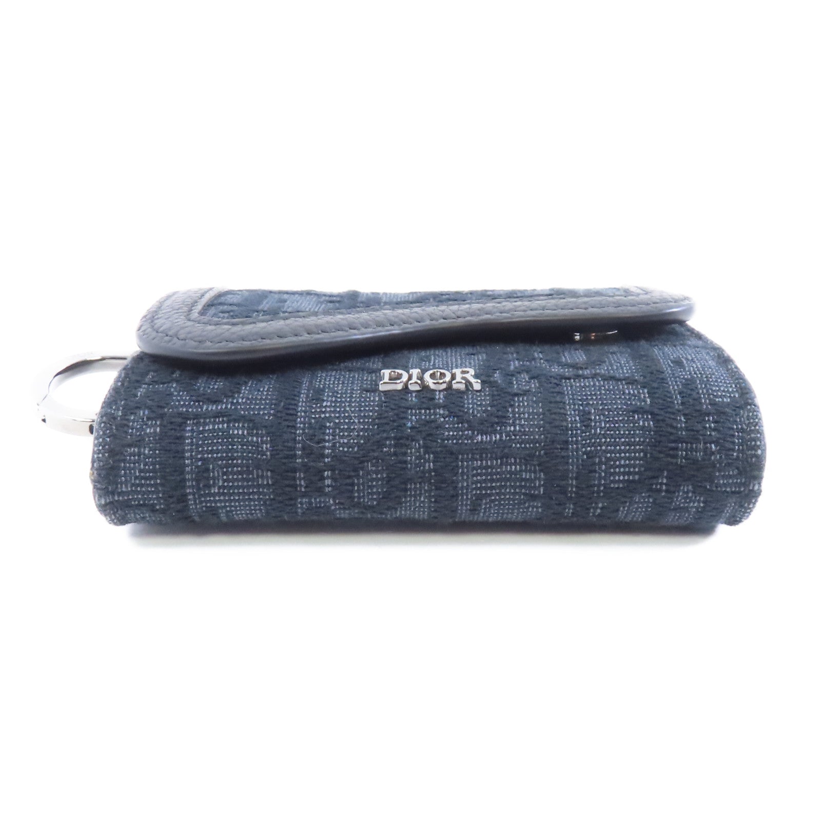 Dior 帆布Card Case銀扣卡片套深藍色