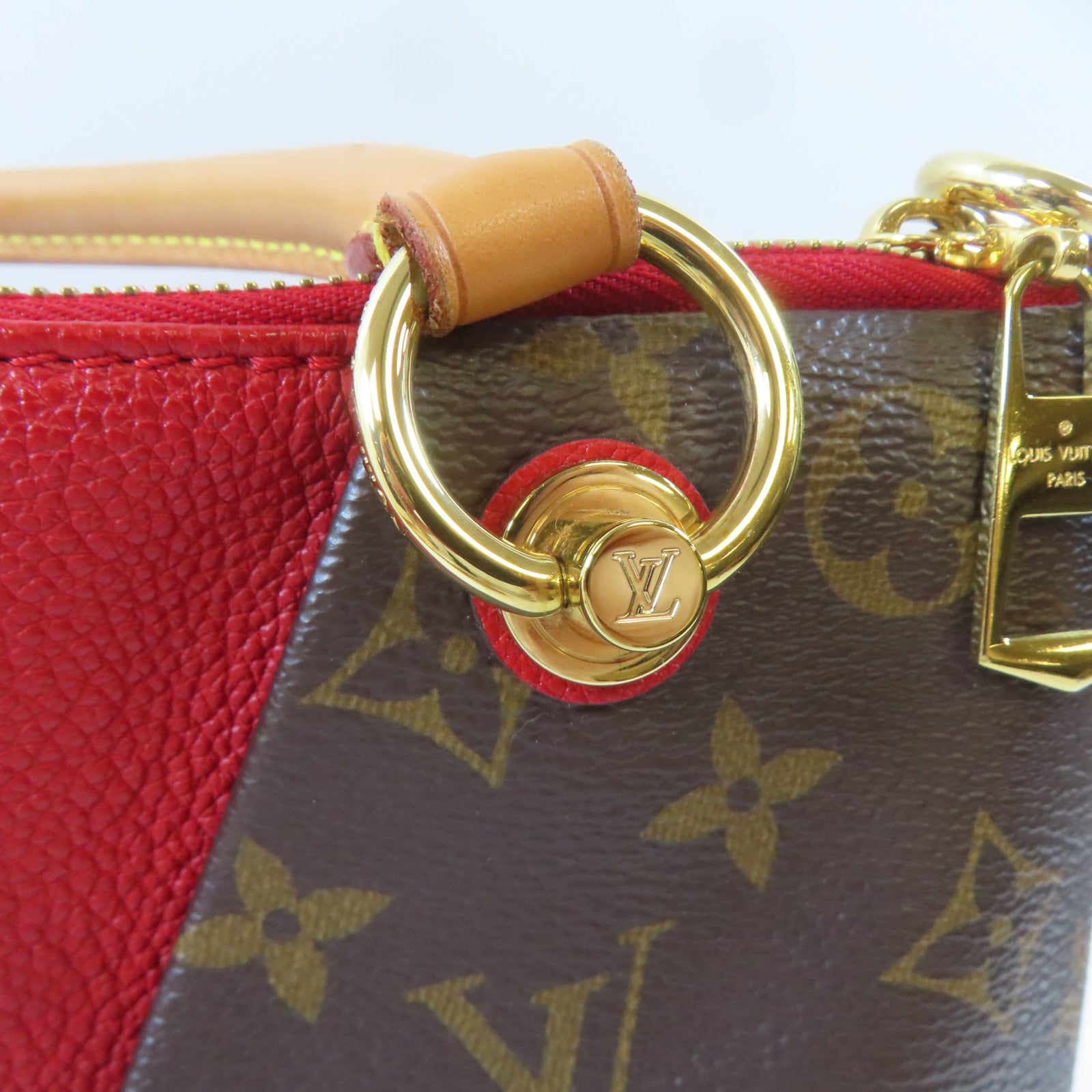 LOUIS VUITTON Monogram V Tote MM金扣手挽肩背兩用袋啡色