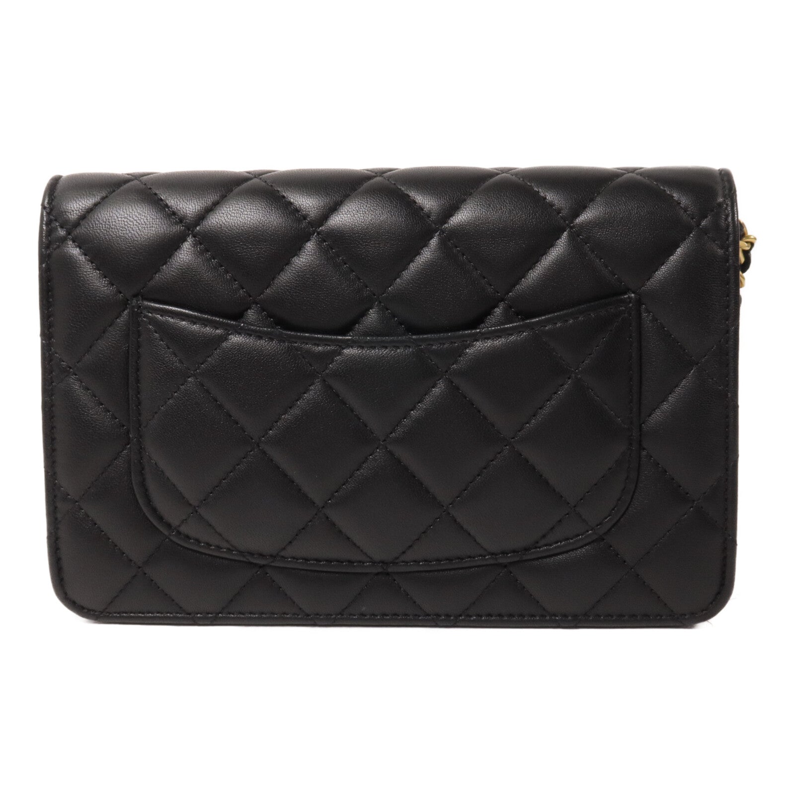 CHANEL 羊皮皮革Wallet On Chain With Gold Ball鏈帶肩背袋
