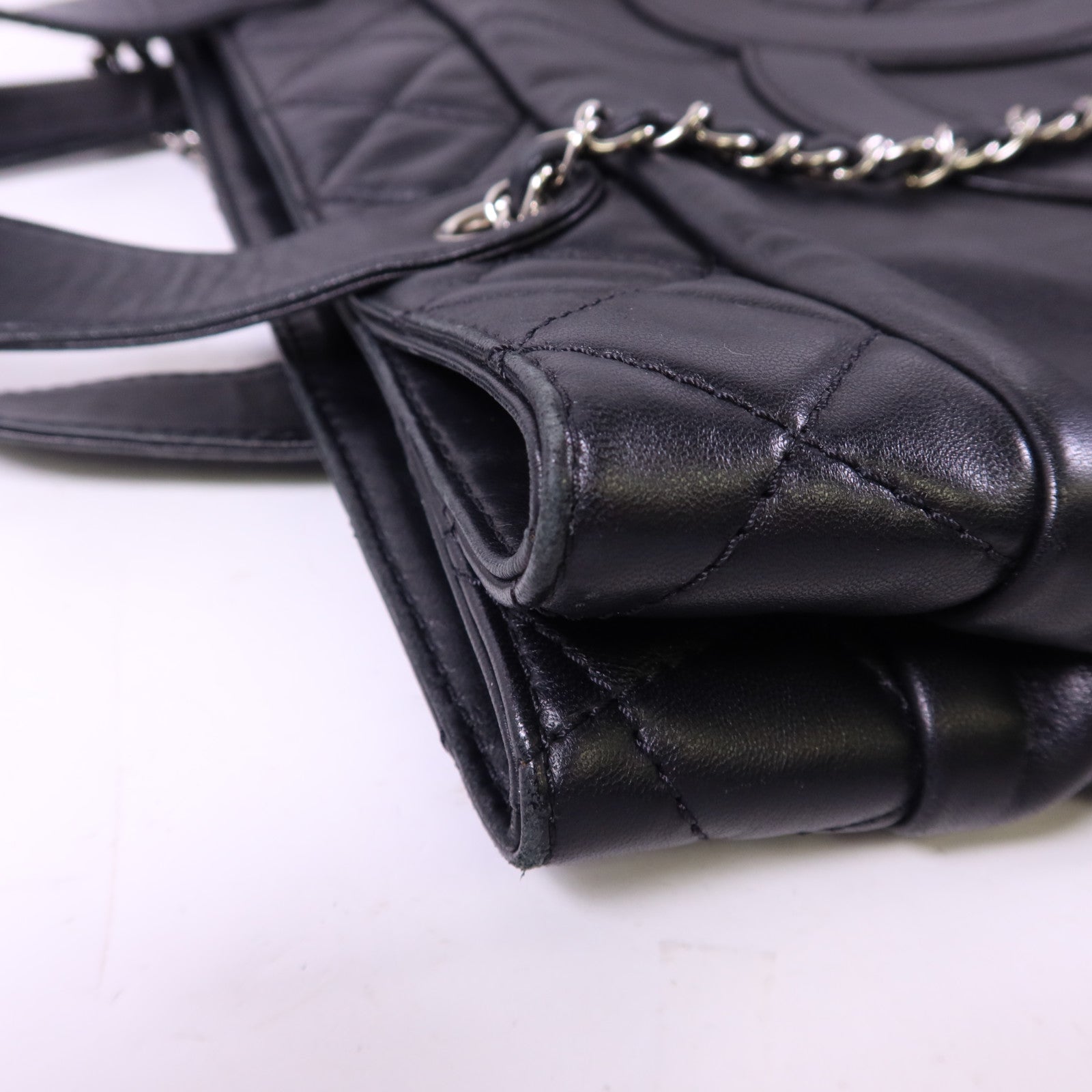 CHANEL 羊皮皮革2 Way Shoulder Bag銀扣手挽肩背兩用袋