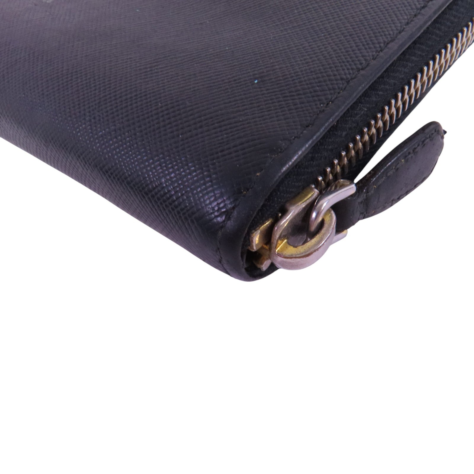 PRADA Saffiano皮革Zipper Long Wallet金扣拉鏈長錢包