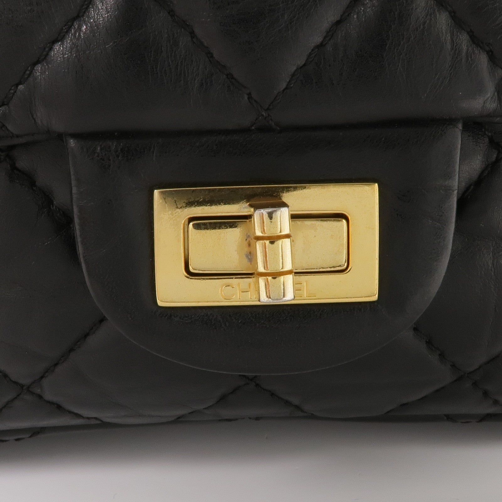 CHANEL 【激減優惠】牛皮皮革2.55 Medium金扣鏈帶肩背袋