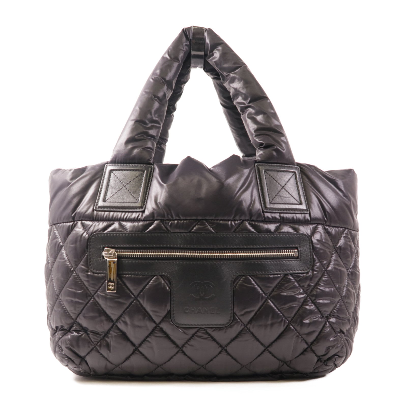 CHANEL 尼龍Coco Cocoon銀扣手挽袋
