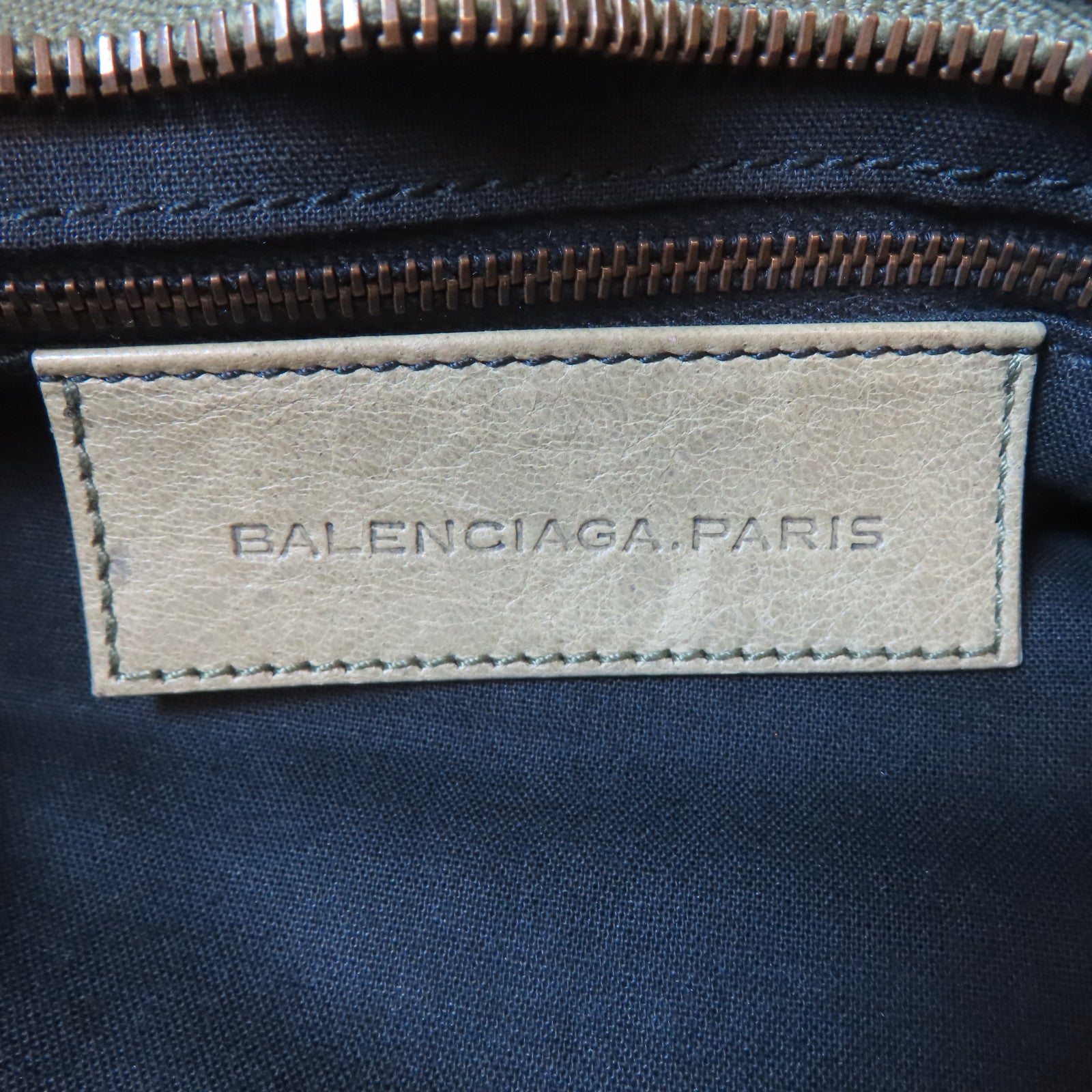 BALENCIAGA 羊皮皮革Classic Part Time銀扣手挽肩背兩用袋綠色