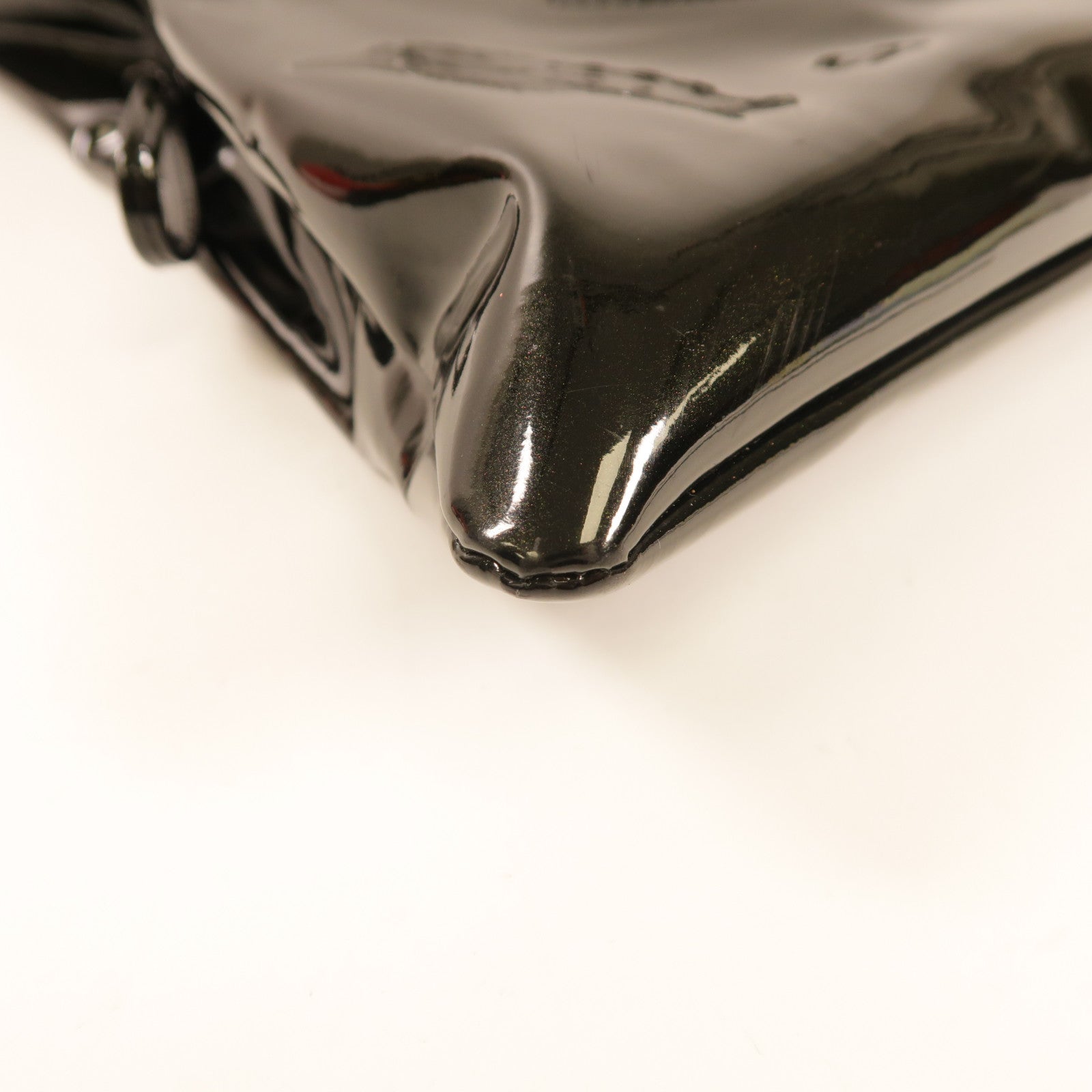 CHANEL 漆皮皮革Chain Shoulder銀扣鏈帶肩背袋黑色