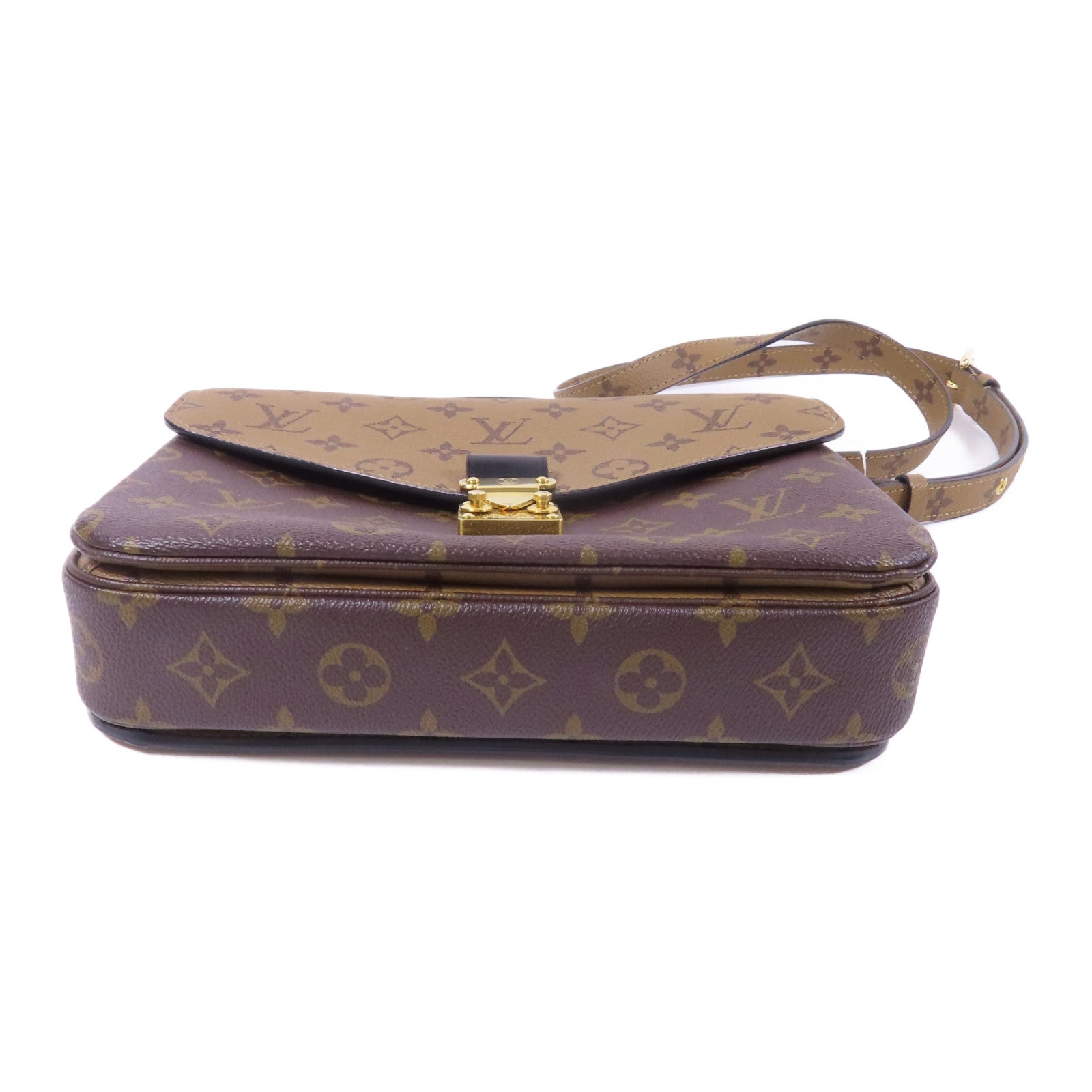 LOUIS VUITTON Monogram Reverse Pochette Metis金扣手挽肩背兩用袋