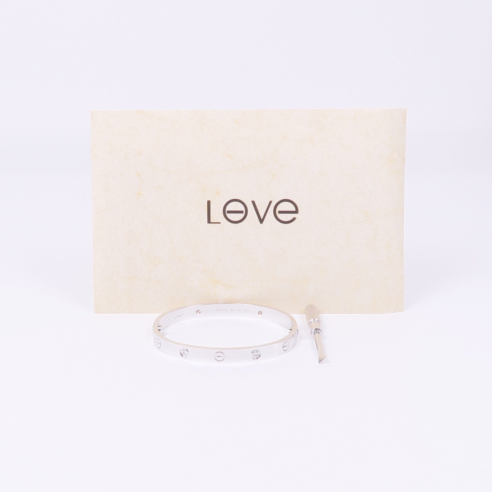 CARTIER 18K白金Love Bracelet 4 Diamonds鑽石手鐲Cartier#17