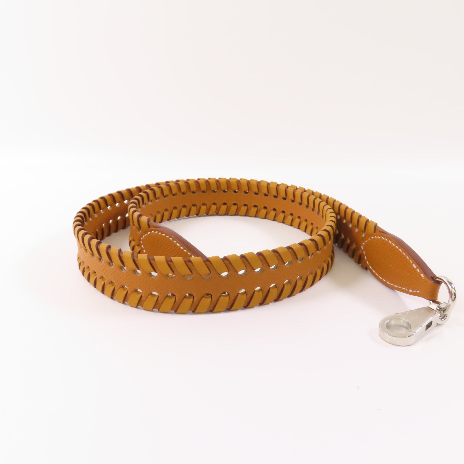 HERMES Epsom皮革Shoulder Strap銀扣肩帶Gold