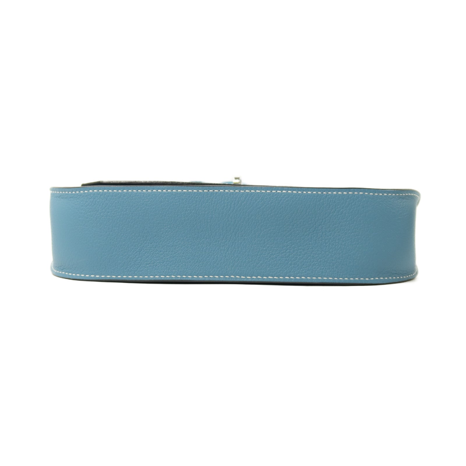 HERMES Evercolor皮革Mini Jypsiere銀扣肩背袋New Blue Jean