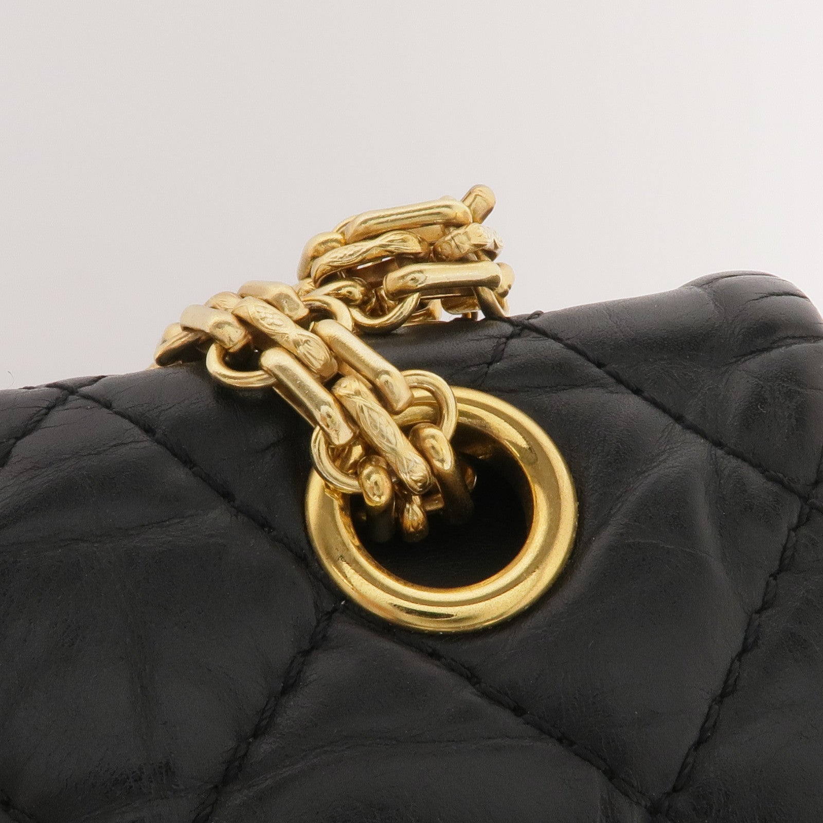 CHANEL 牛皮皮革2.55 Medium金扣鏈帶肩背袋