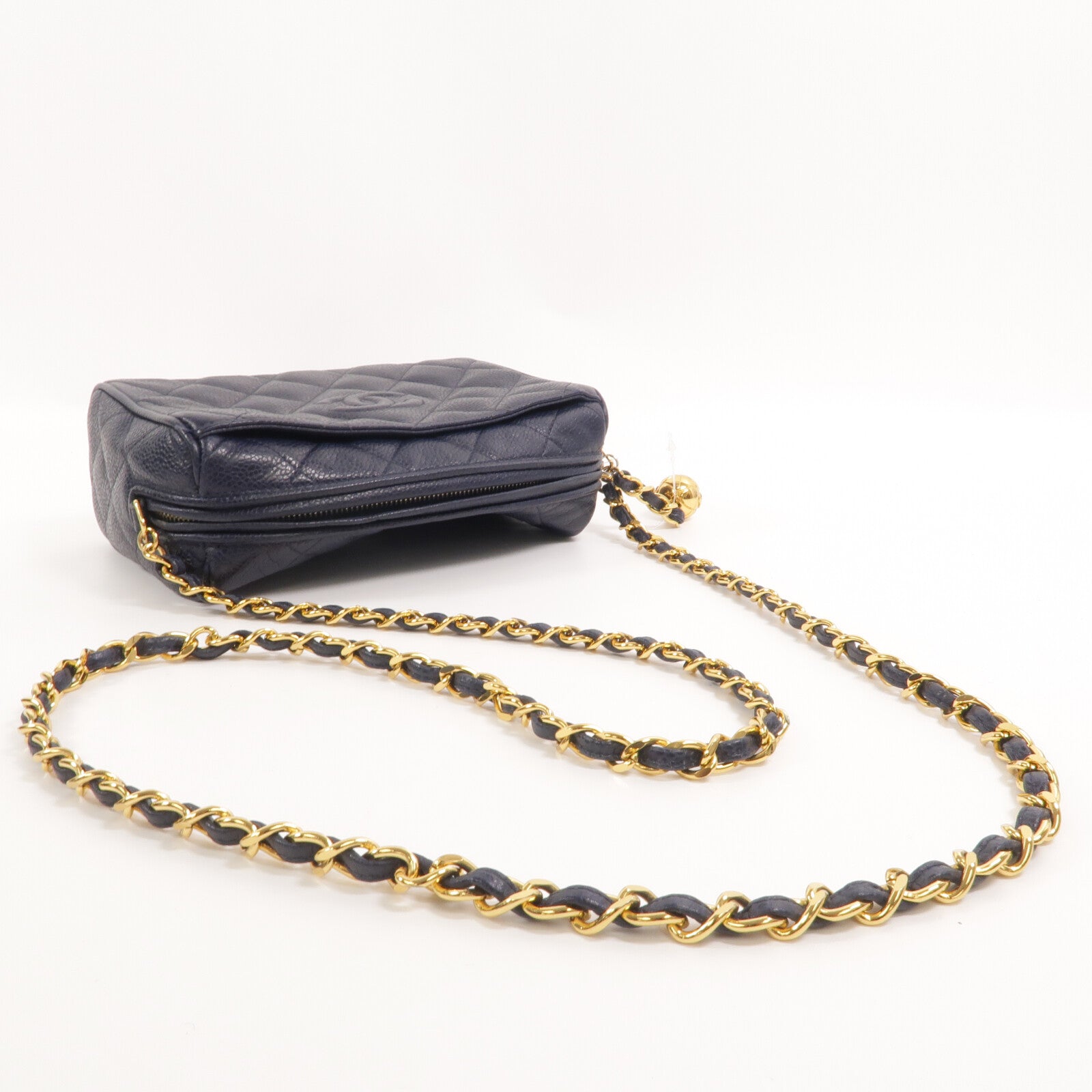 CHANEL 牛皮皮革Vintage Camera Bag鏈帶肩背袋