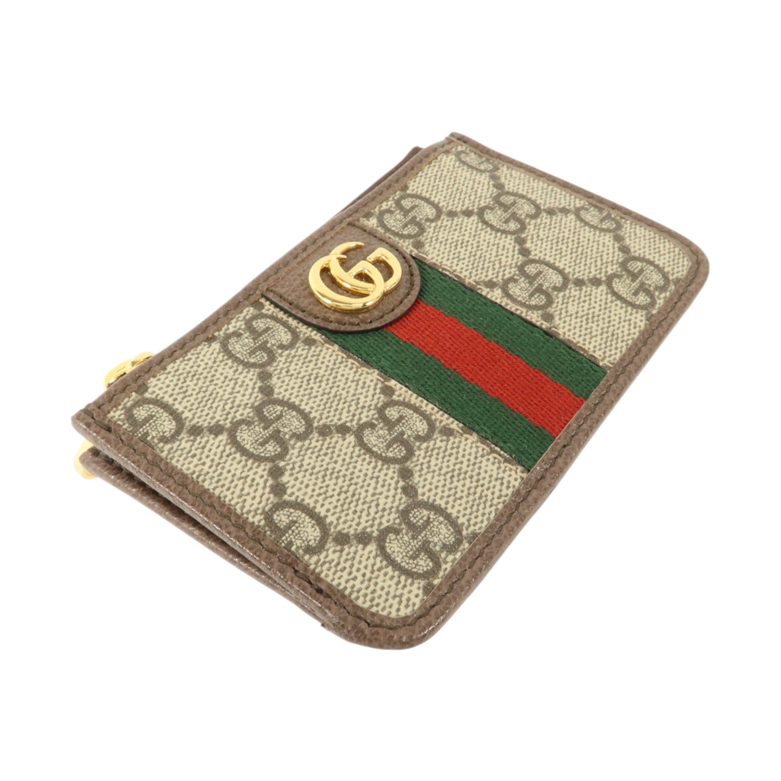 GUCCI 塗層帆布Card Holder金扣卡片套